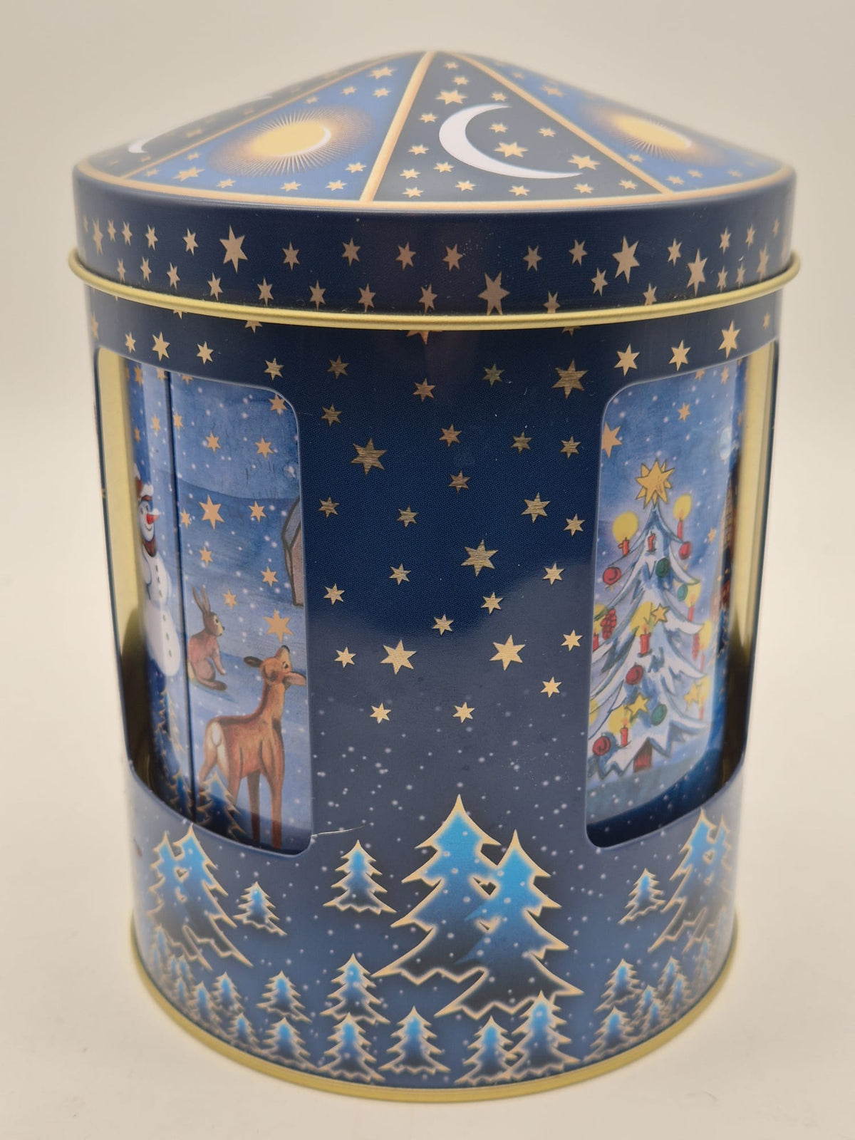 Wicklein Weihnachtsdose aus Blech – Keksdose mit Spieluhr und Weihnachtsmotiven – ca. 20 cm