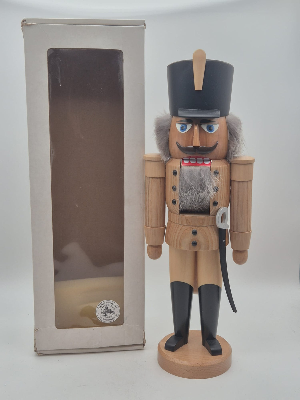 Nussknacker Husar natur – ca. 36 cm – Seiffener Volkskunst – Erzgebirge – OVP