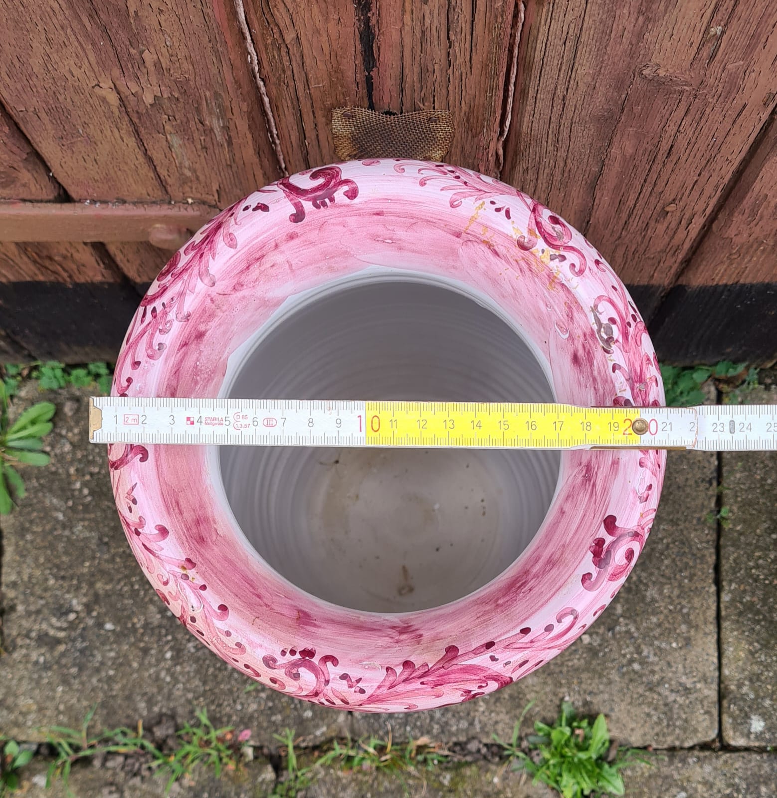 Keramik Vase Giuseppe Mazzotti Albisola 1903 in rot, weiß