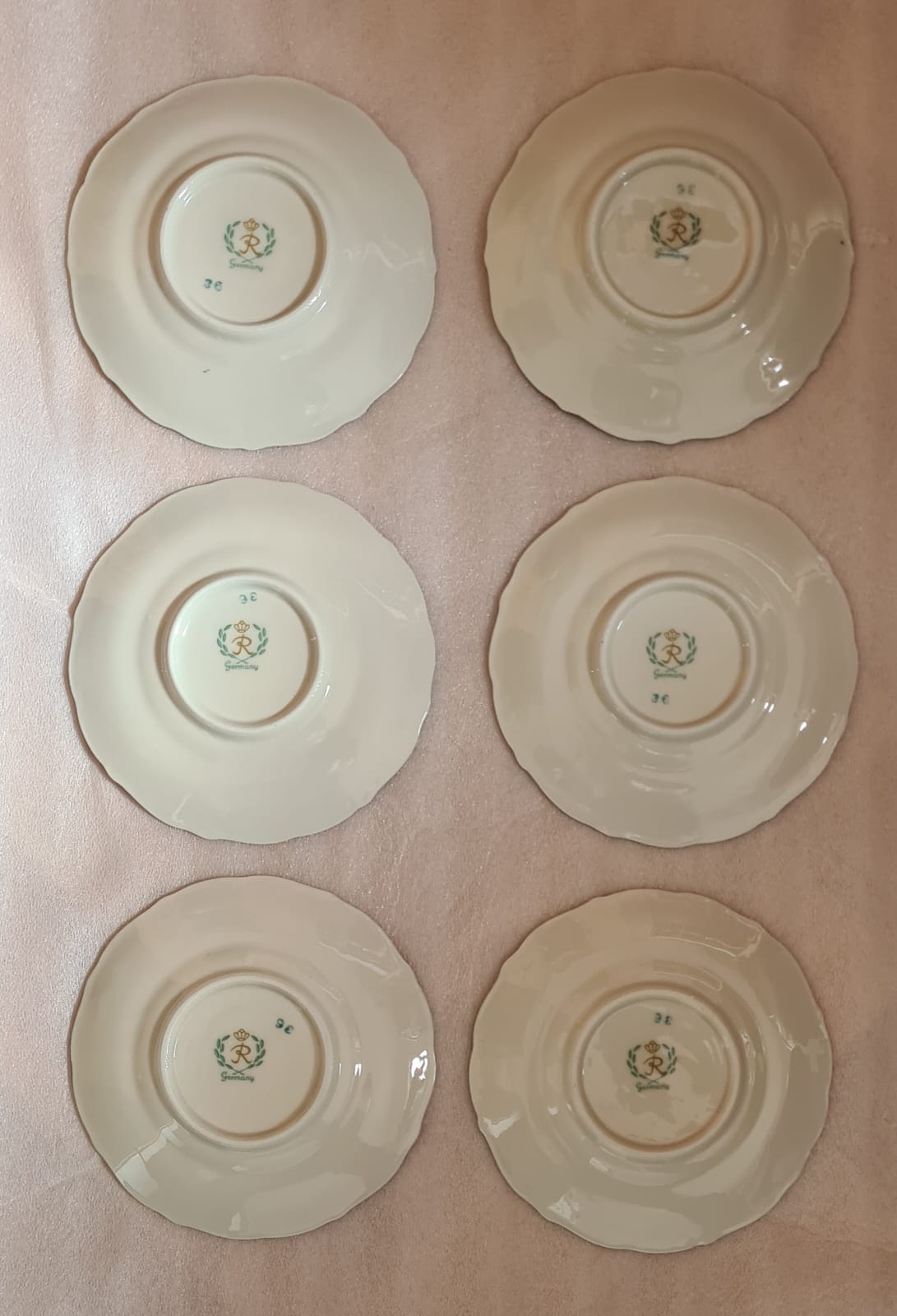 Antikes Reichenbacher Porzellan Mokkaservice Kobaltgrün / vergoldet, Altes Kaffeeset