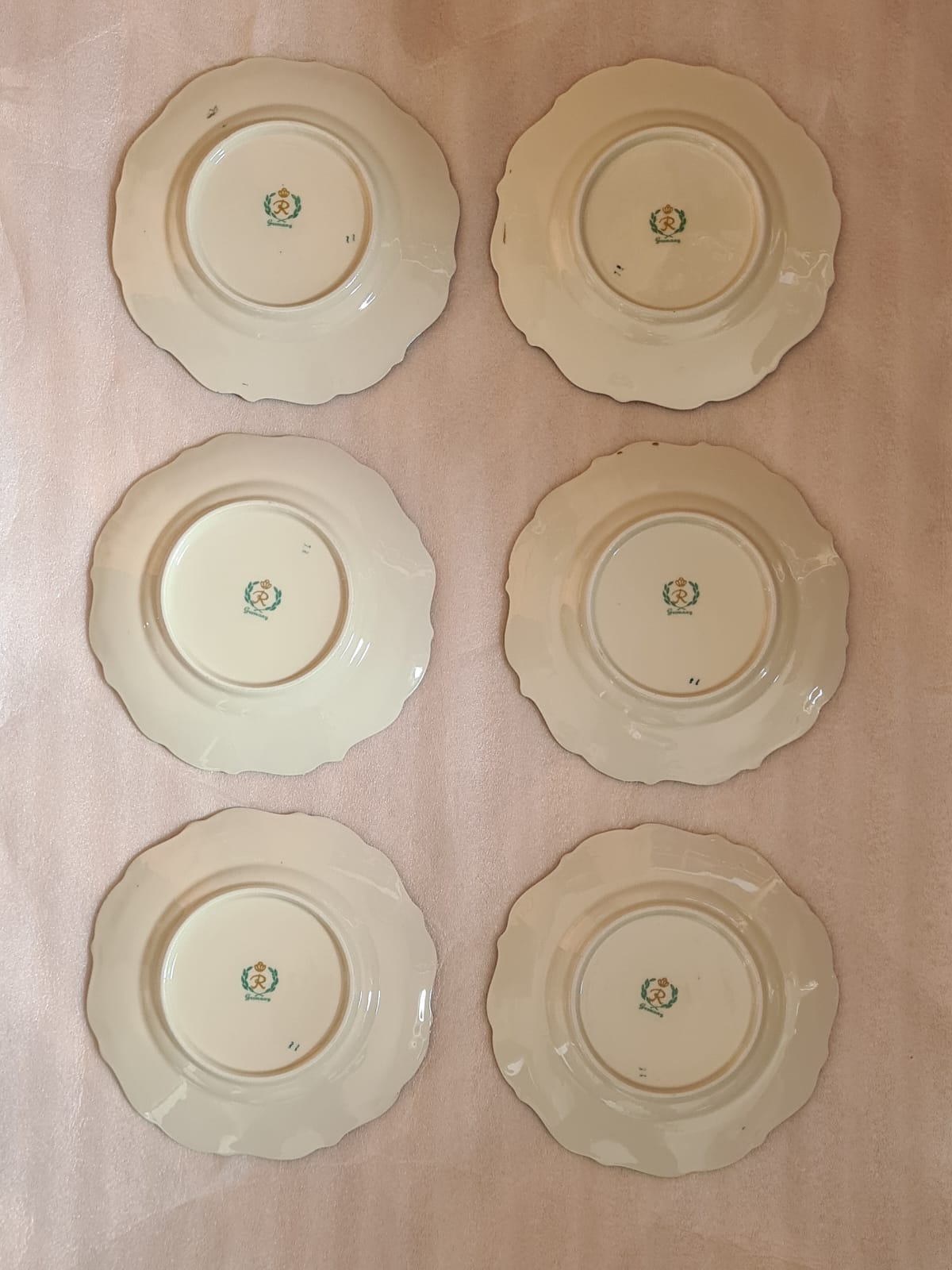 Antikes Reichenbacher Porzellan Mokkaservice Kobaltgrün / vergoldet, Altes Kaffeeset