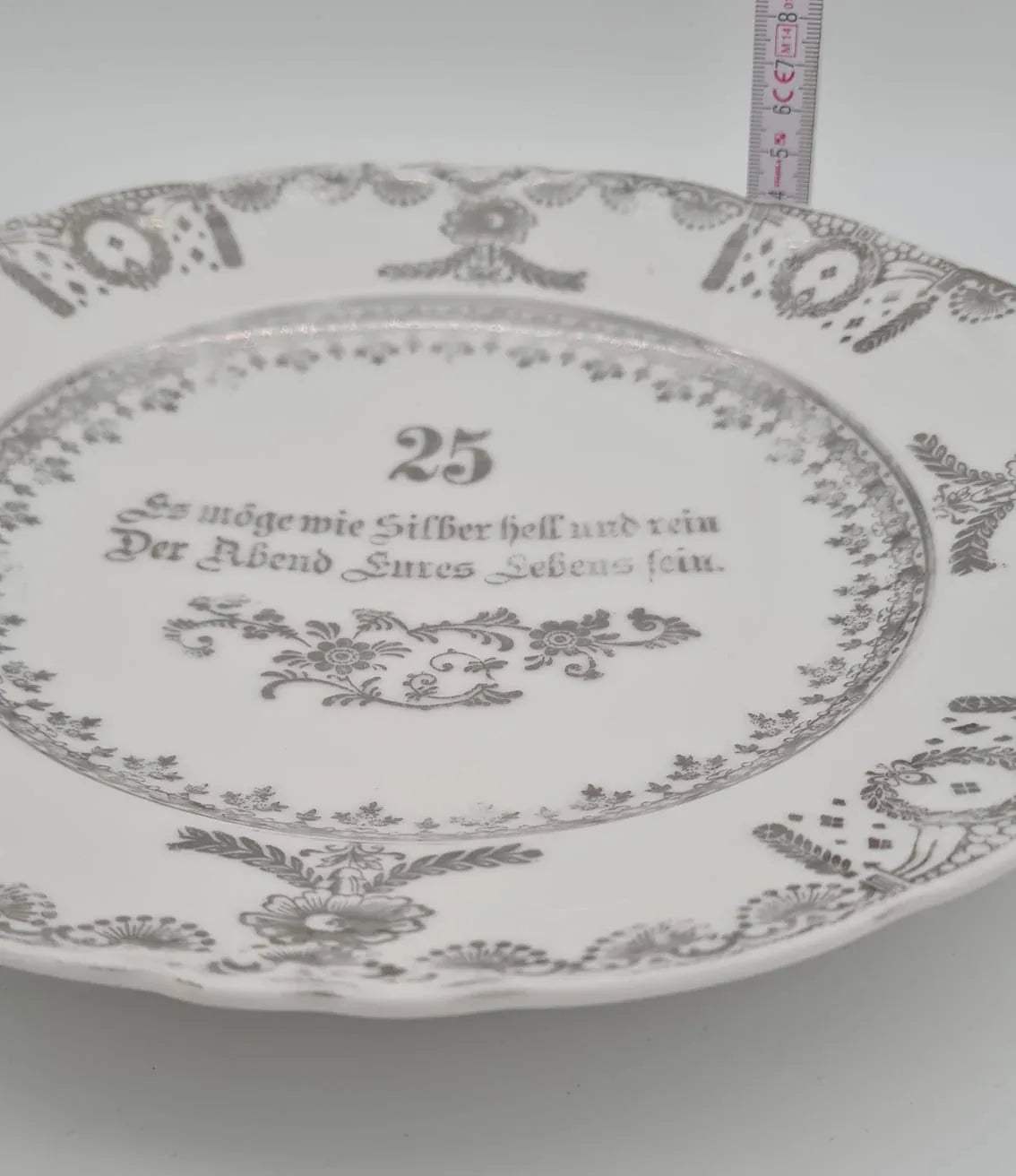 Alter Porzellan Prunkteller, Zierteller KPM Silberhochzeit 1904 - 1927