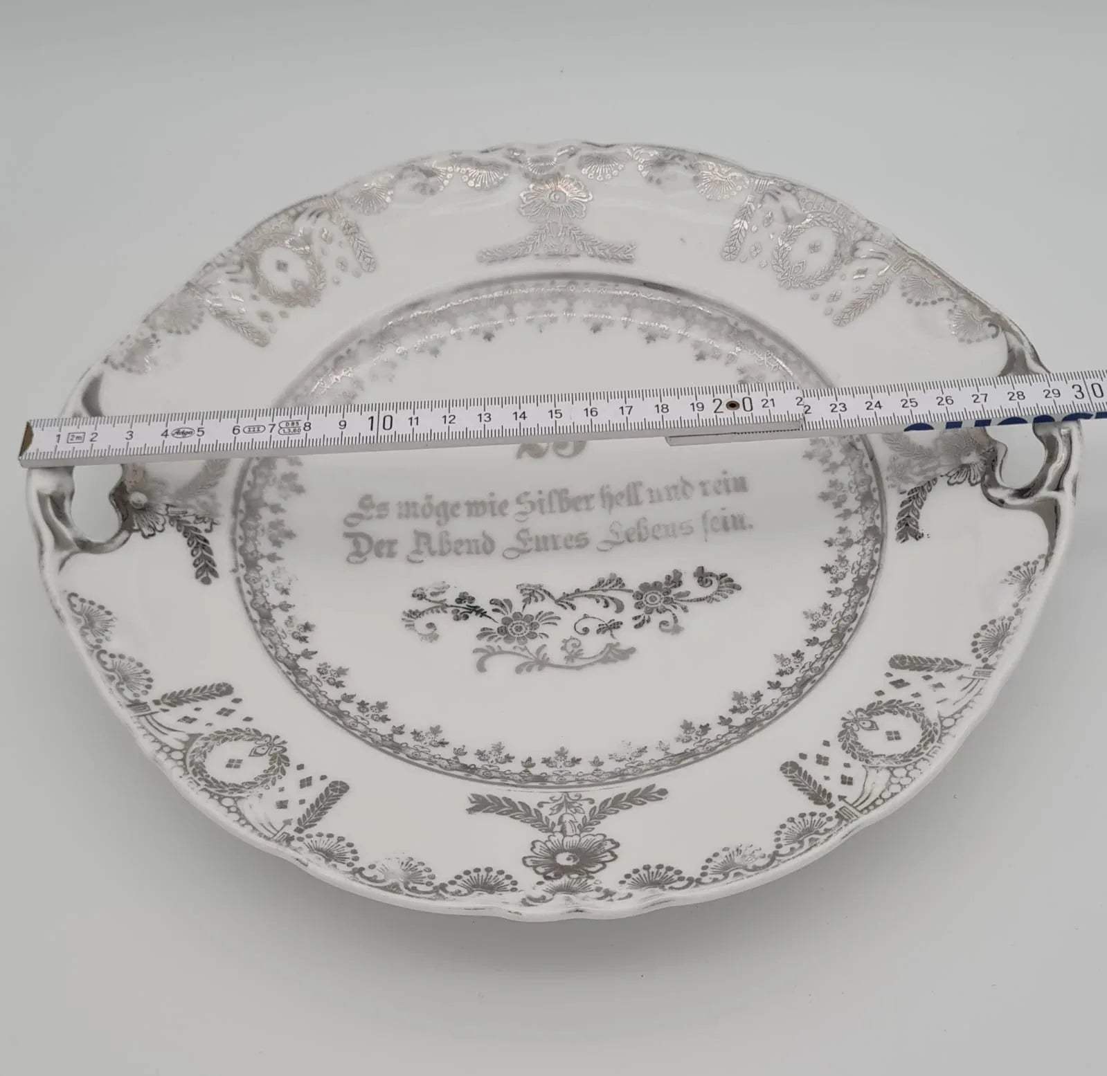 Alter Porzellan Prunkteller, Zierteller KPM Silberhochzeit 1904 - 1927