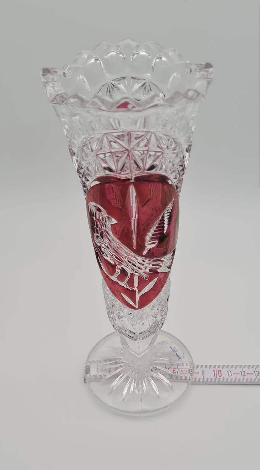Bleikristall Vase Hofbauer Byrdes Ruby, Kristall Glas Blumenvase