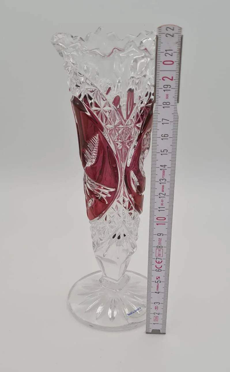 Bleikristall Vase Hofbauer Byrdes Ruby, Kristall Glas Blumenvase