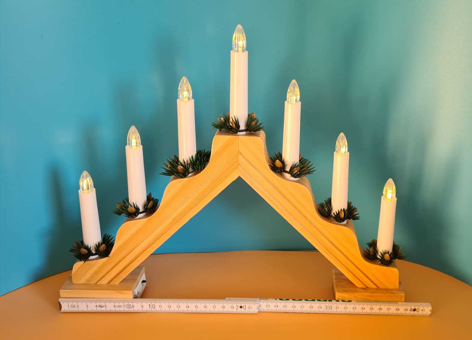 LED-Lichterbogen, Holzleuchter, Stimmungslichterbogen Weihnachtsdekoration