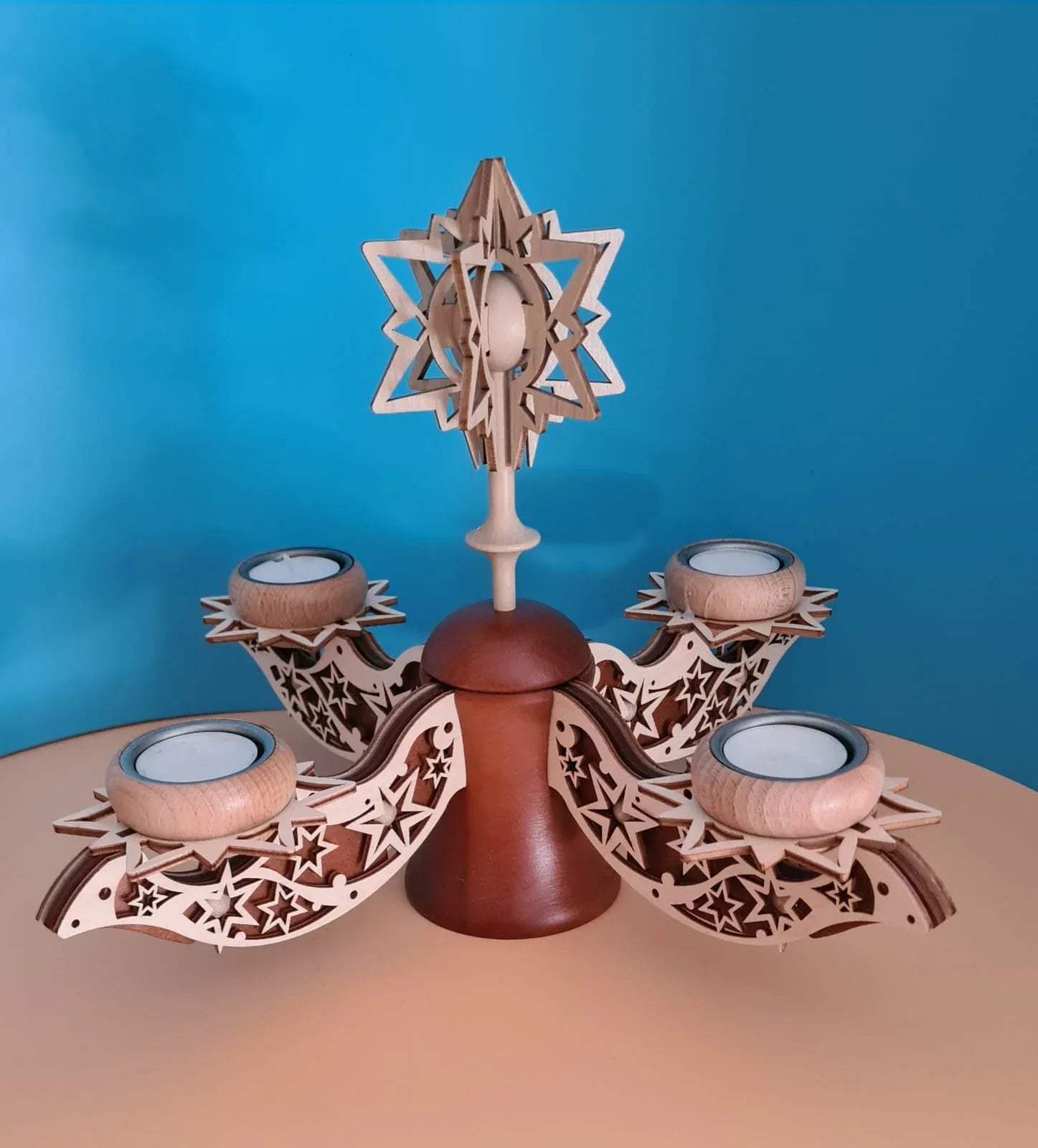 Adventsleuchter ZEIDLER Holzkunst, Teelichthalter, Kerzenständer