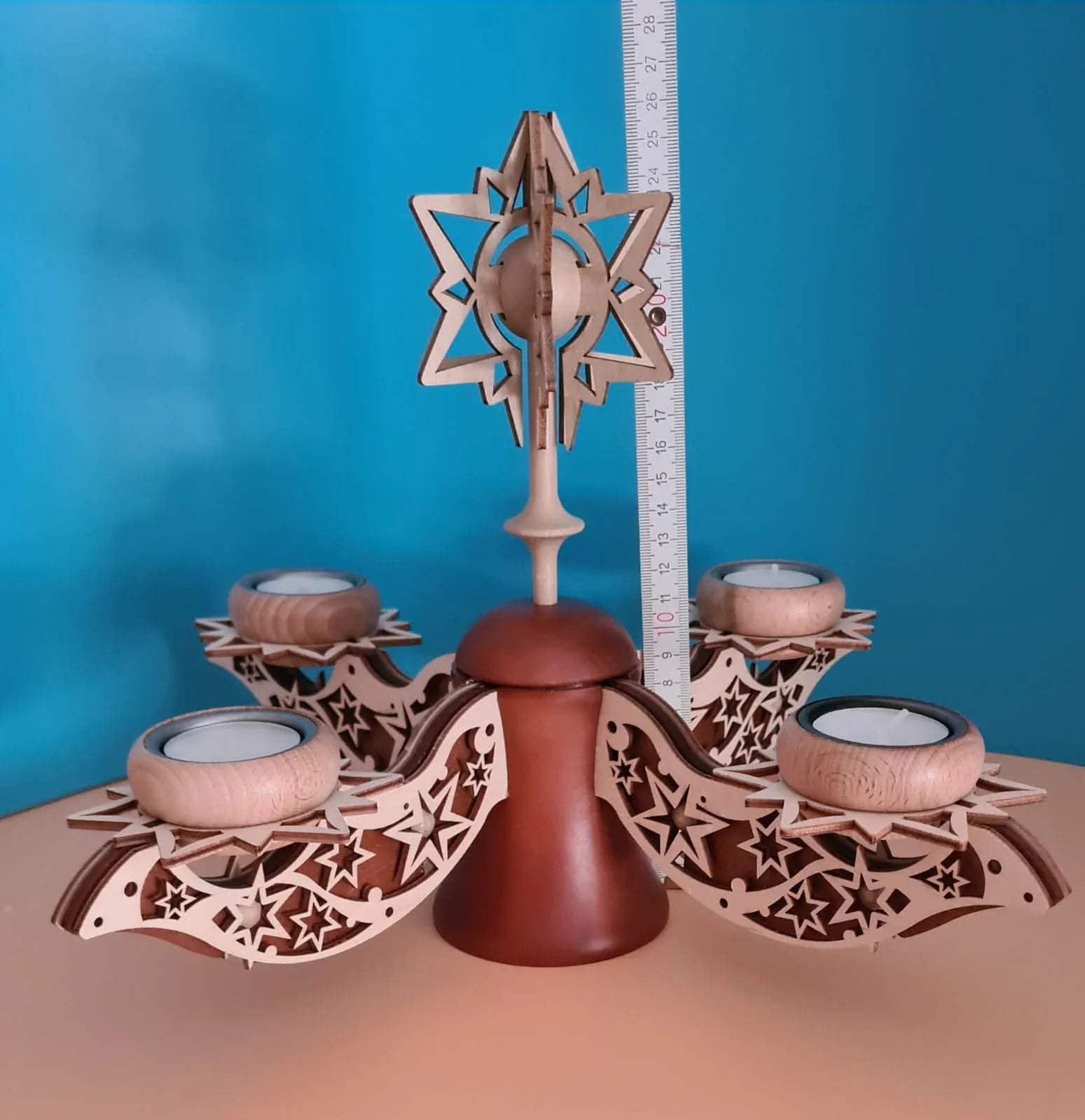Adventsleuchter ZEIDLER Holzkunst, Teelichthalter, Kerzenständer
