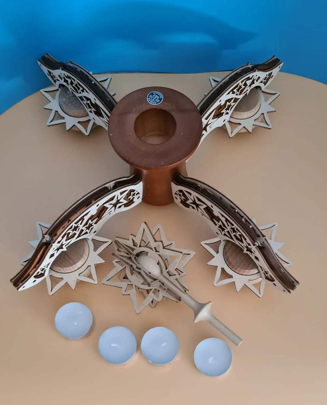 Adventsleuchter ZEIDLER Holzkunst, Teelichthalter, Kerzenständer