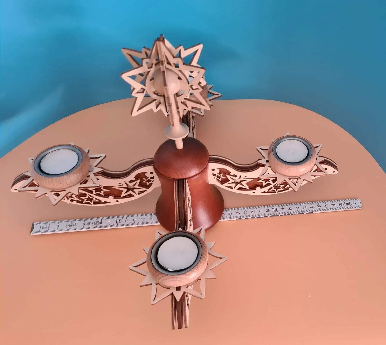 Adventsleuchter ZEIDLER Holzkunst, Teelichthalter, Kerzenständer