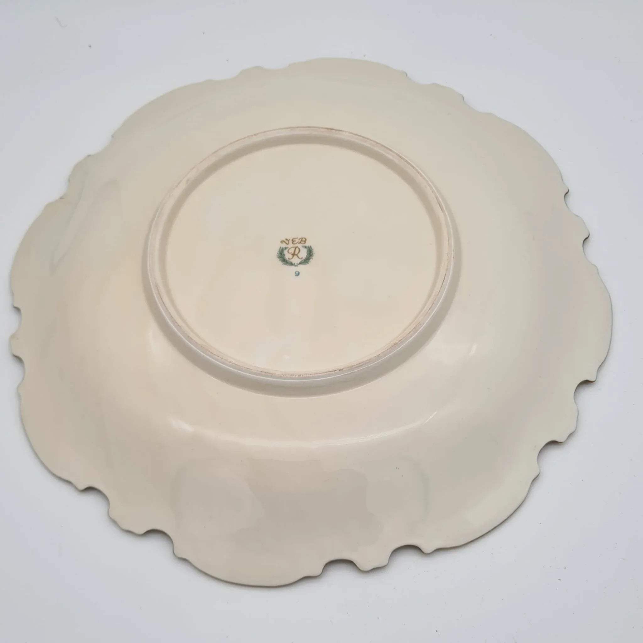 Prunkteller Reichenbacher Porzellan kobaltgrün vergoldet, Porzellanteller, Barockteller, Zierteller