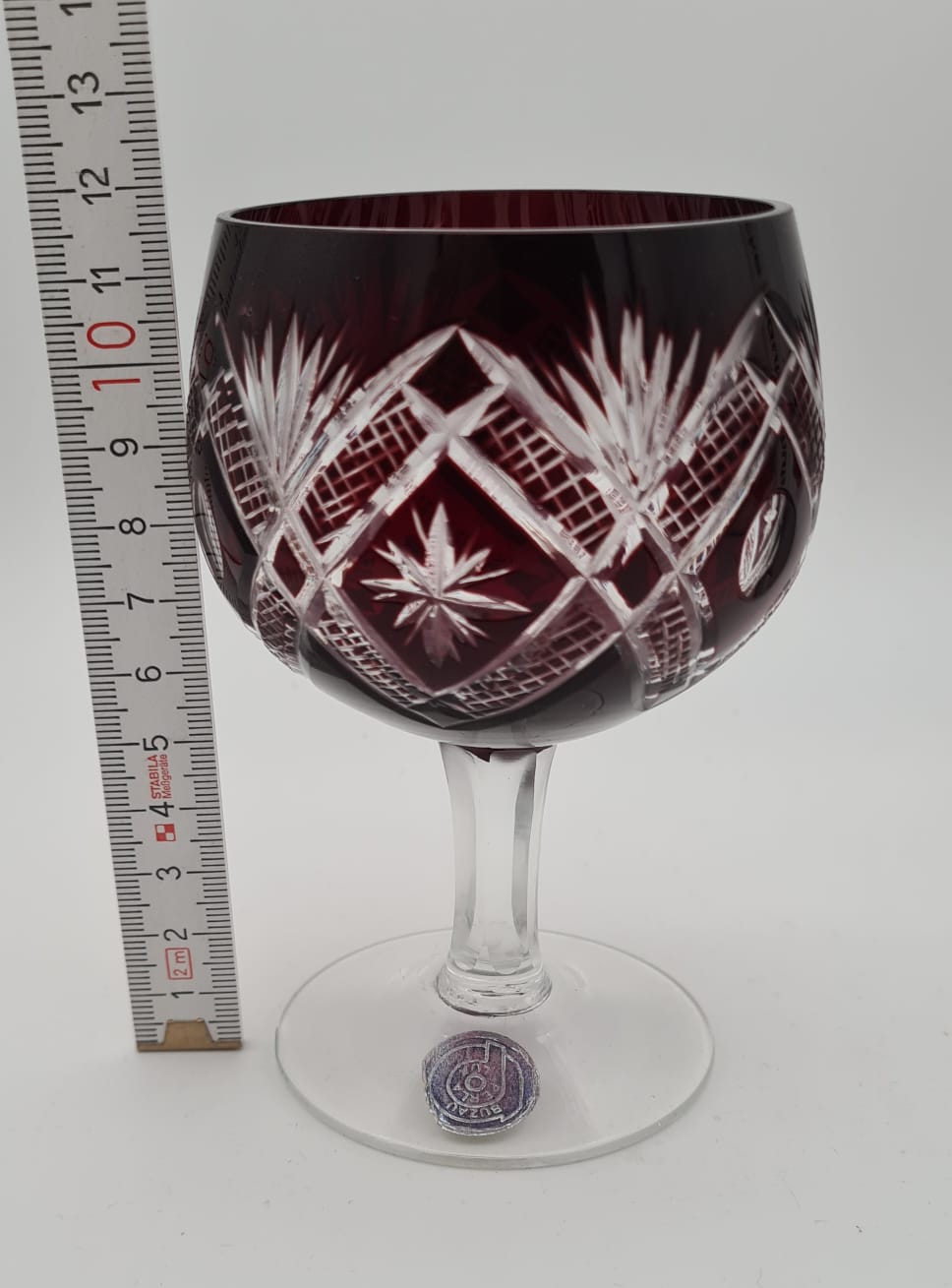 4er-Set Kristallgläser Buzau Perla Lux, Römer Dunkelrot, Weinglas, Bleikristall