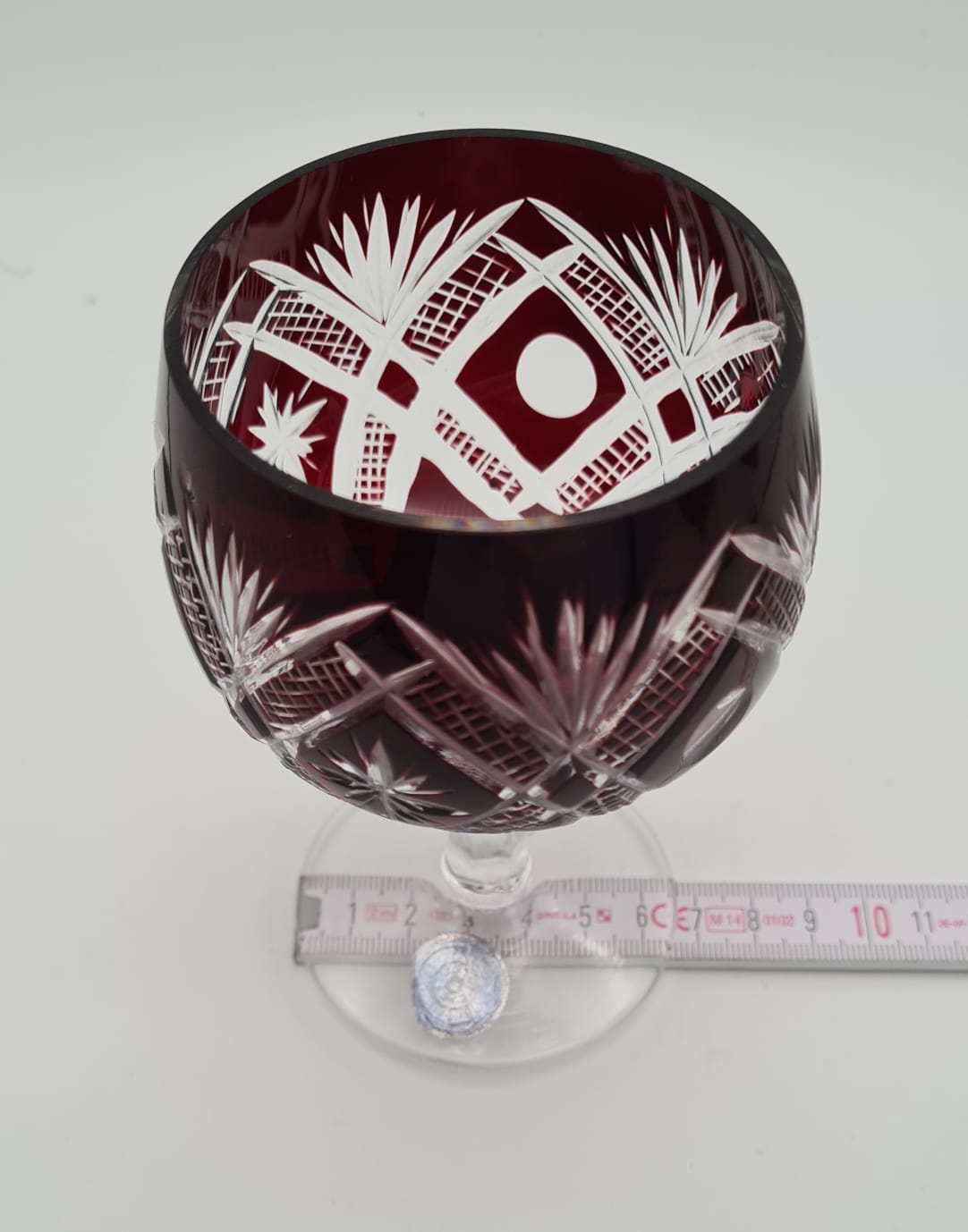 4er-Set Kristallgläser Buzau Perla Lux, Römer Dunkelrot, Weinglas, Bleikristall