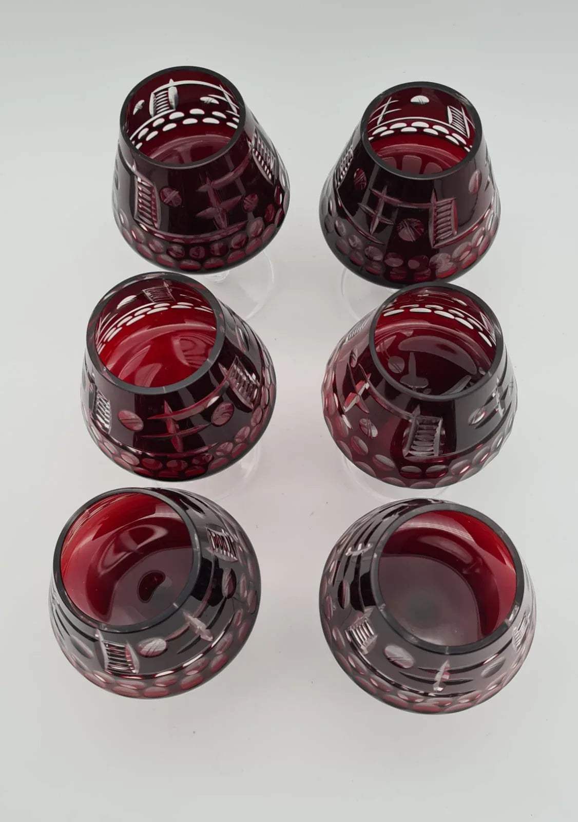 Cognacgläser / Likörgläser in Rot 6er-Set Bleikristallglas
