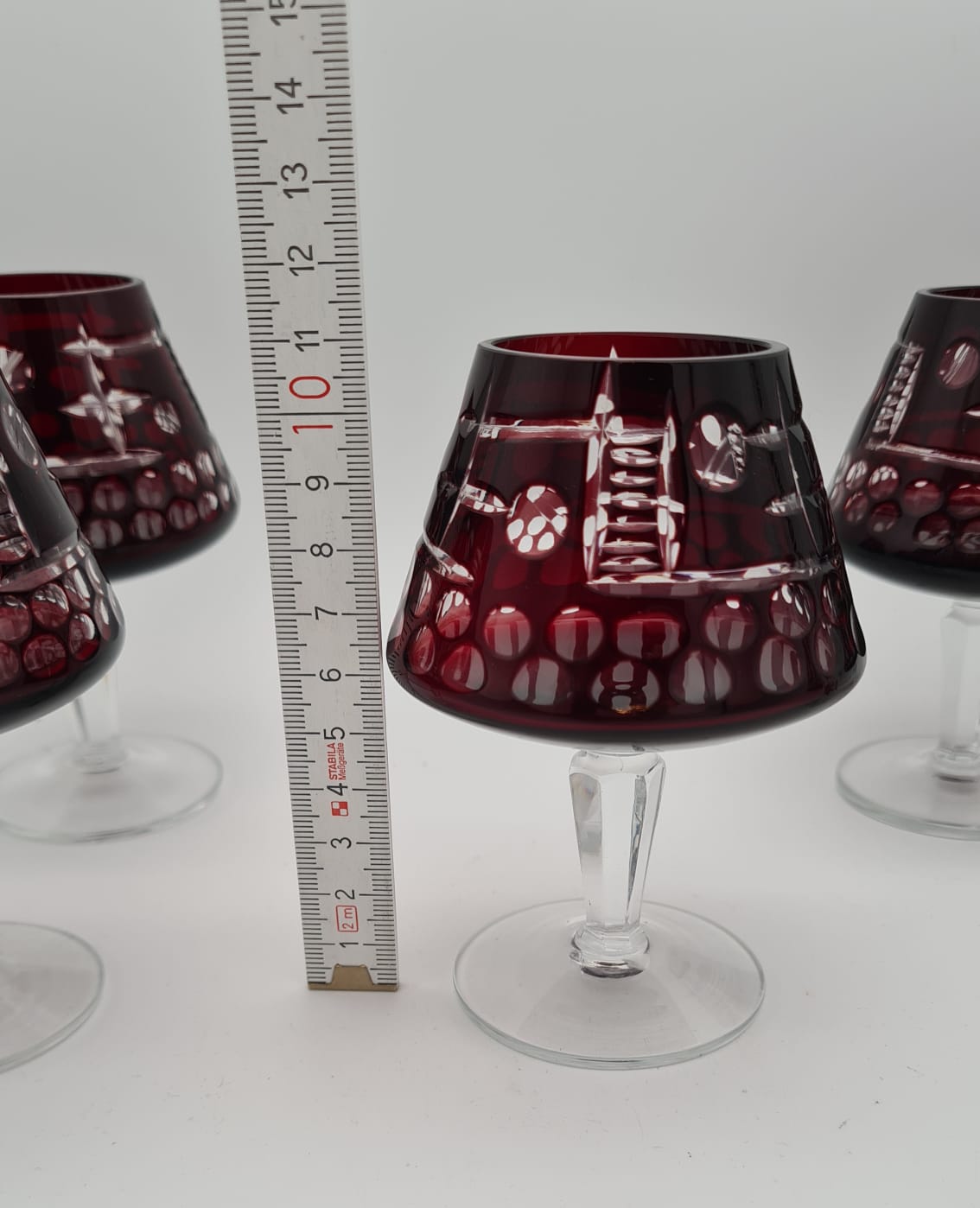 Cognacgläser / Likörgläser in Rot 6er-Set Bleikristallglas