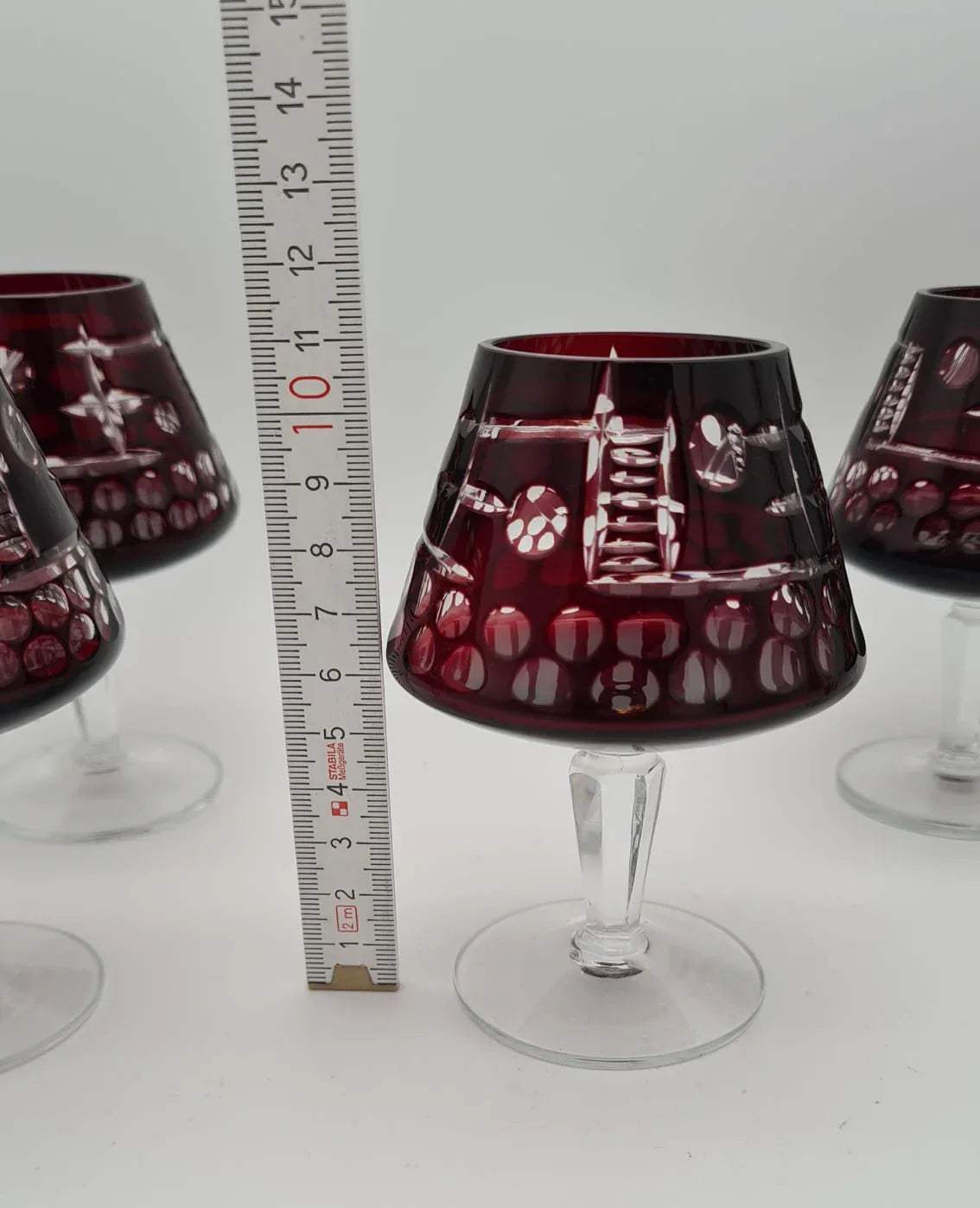 Cognacgläser / Likörgläser in Rot 6er-Set Bleikristallglas