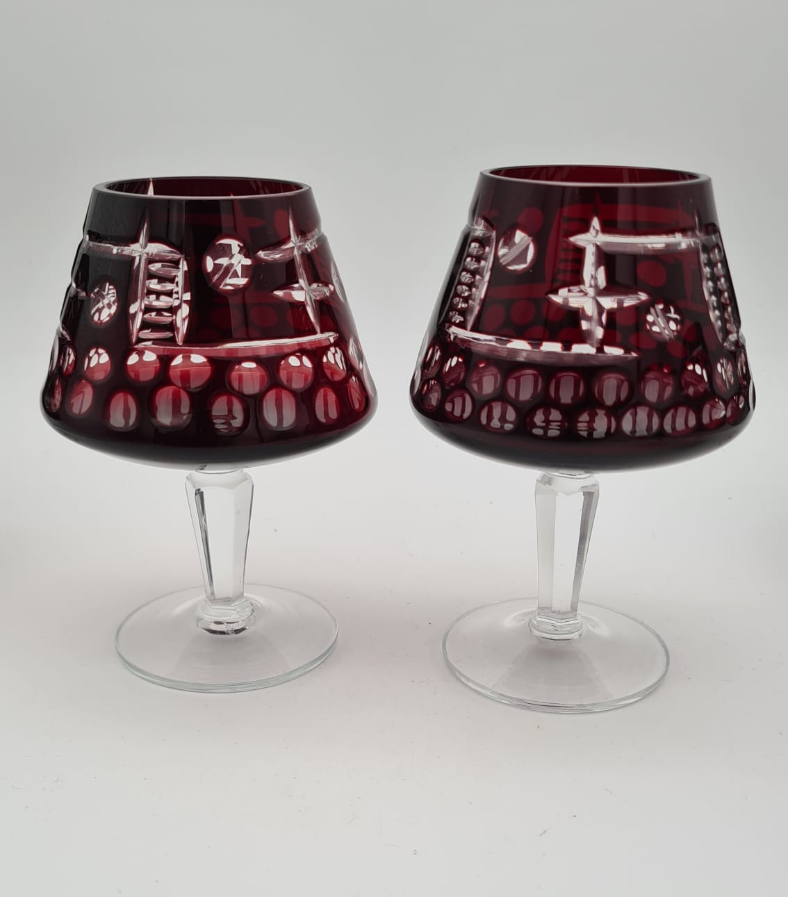 Cognacgläser / Likörgläser in Rot 6er-Set Bleikristallglas