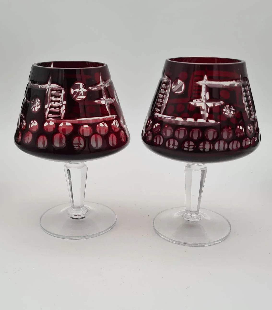 Cognacgläser / Likörgläser in Rot 6er-Set Bleikristallglas
