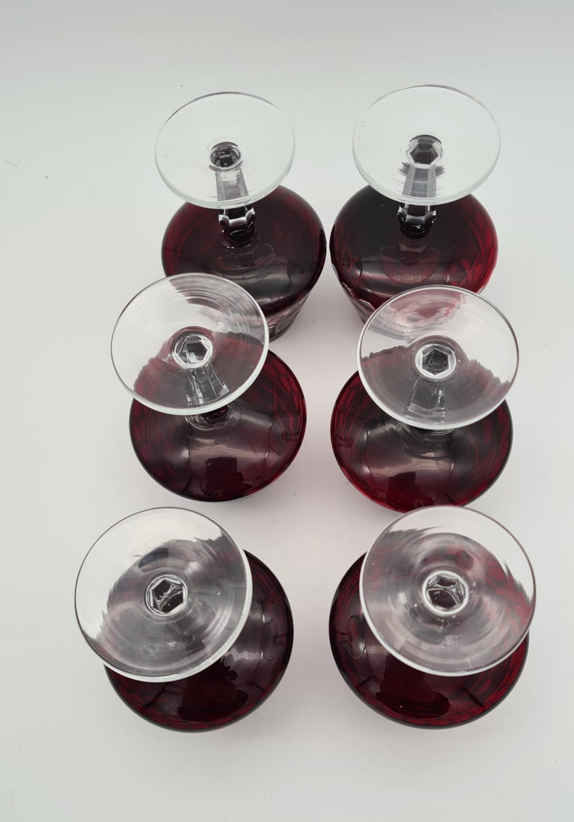 Cognacgläser / Likörgläser in Rot 6er-Set Bleikristallglas