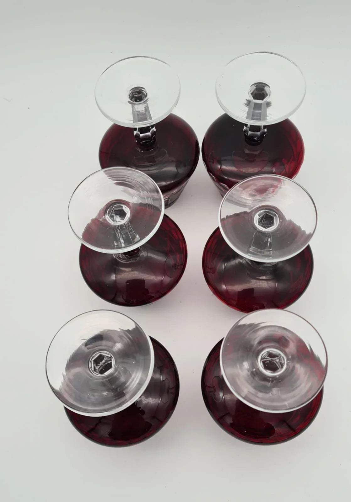 Cognacgläser / Likörgläser in Rot 6er-Set Bleikristallglas