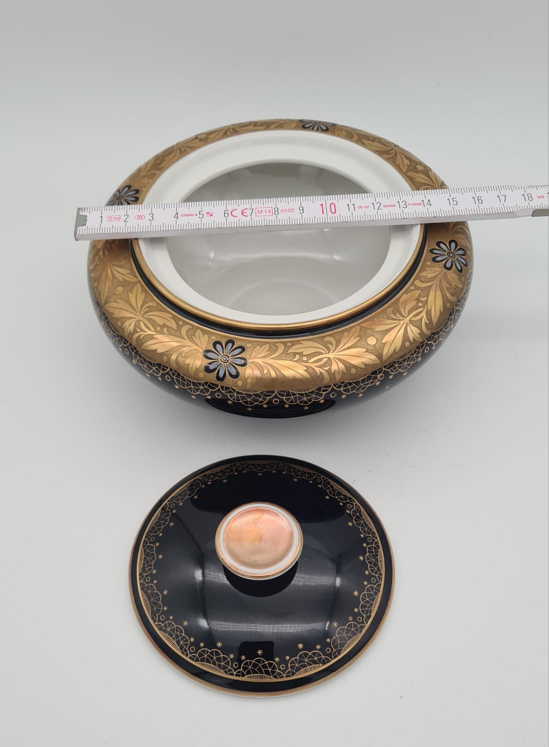 Deckeldose Weimar Porzellan echt Kobalt, Bonboniere