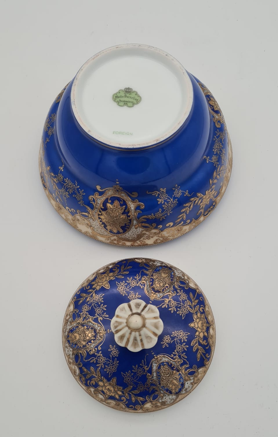 Deckeldose Meito Porzellan Japan handbemalt, Bonboniere