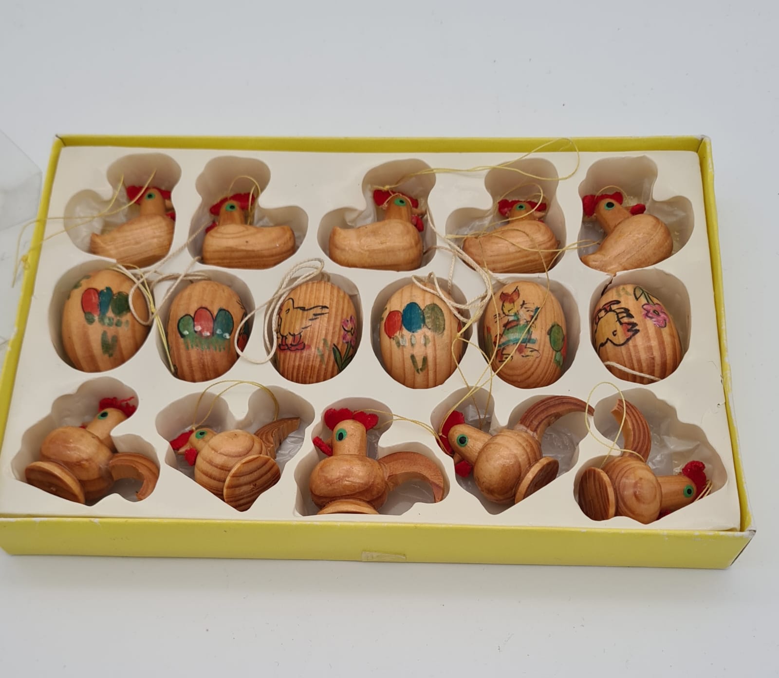 Osterstrauchanhänger aus Holz, Osterdekoration, 16x Osteranhänger