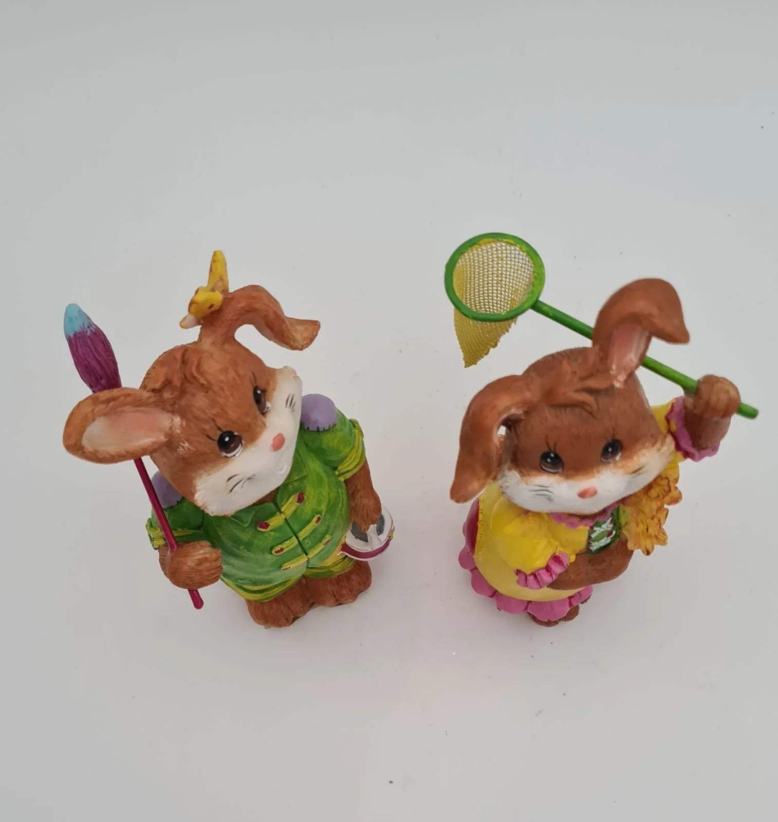 Keramik Osterhase und Osterhäsin OVP, Osterdekoration
