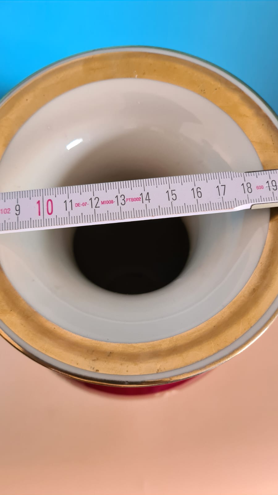 Vase Reichenbacher Porzellan 34 cm, Bauchvase, Blumenvase