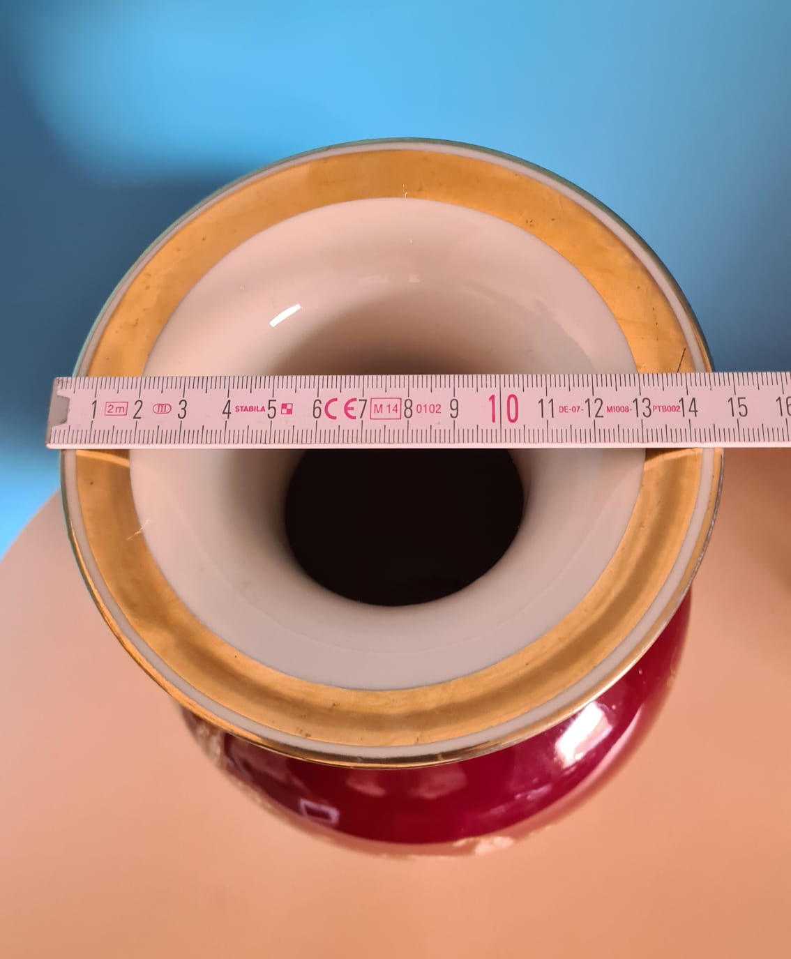 Vase Reichenbacher Porzellan 34 cm, Bauchvase, Blumenvase