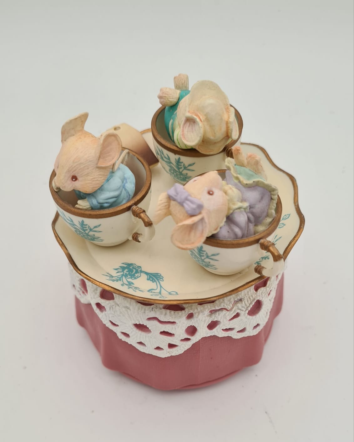 Spieluhr Enesco Tea for two, Mäuse in Tassen 1993