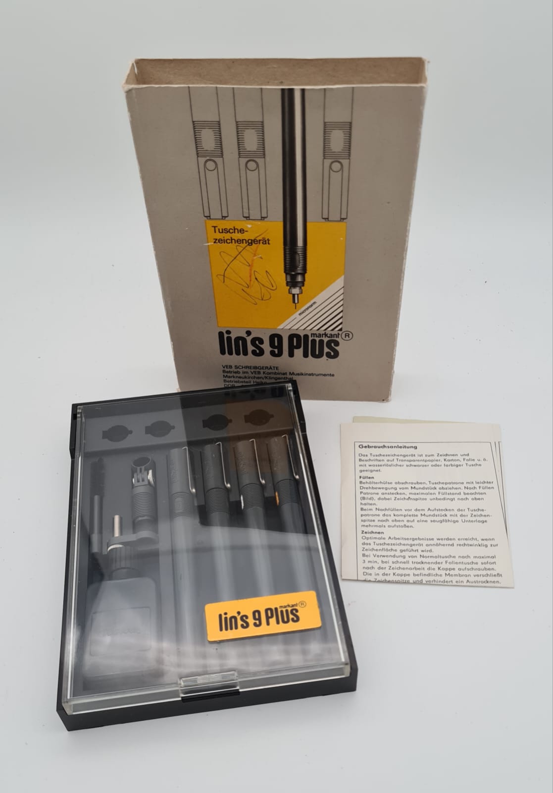 DDR Tuschezeichengerät lin's 9 Plus markant, Zeichengeräte