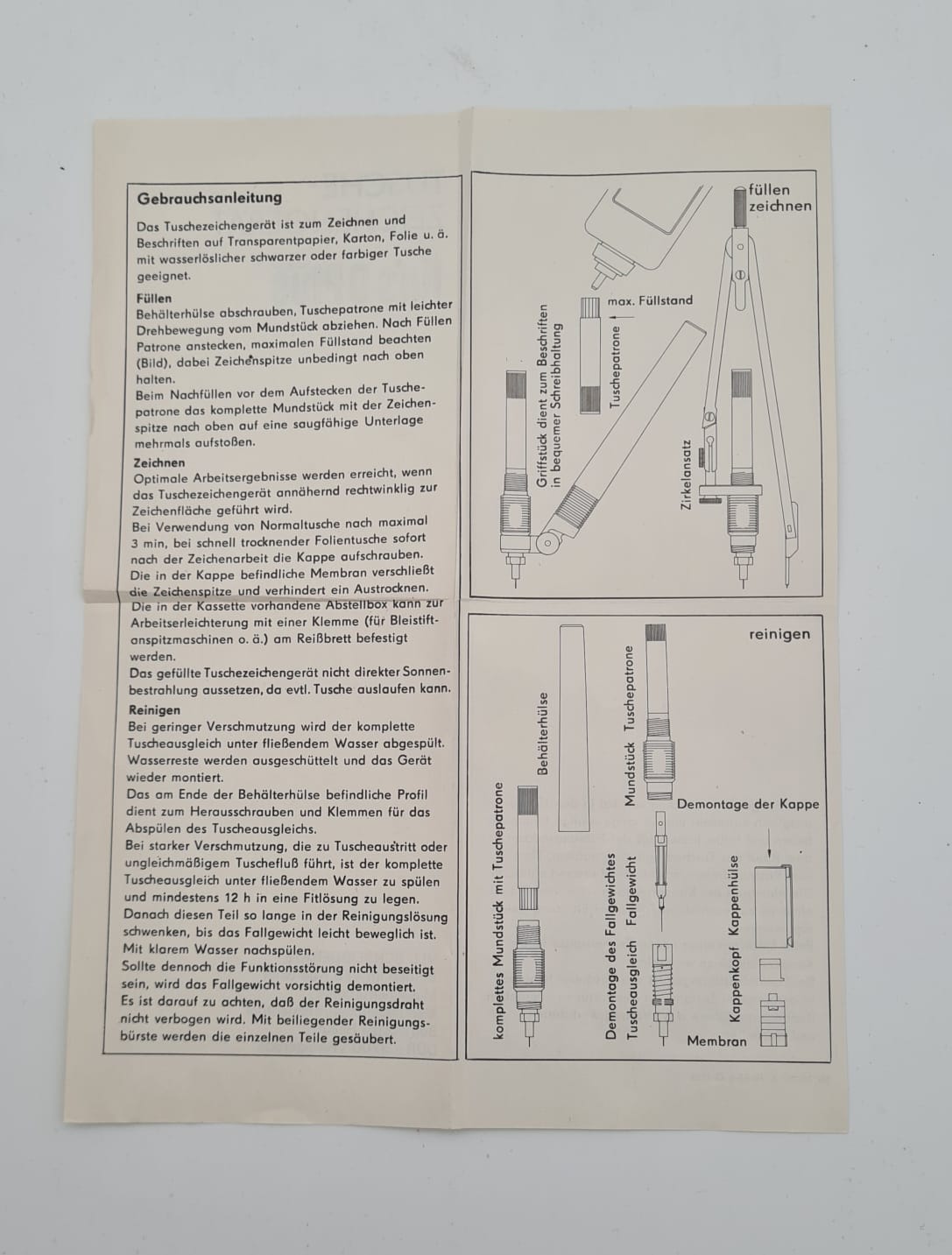 DDR Tuschezeichengerät lin's 9 Plus markant, Zeichengeräte