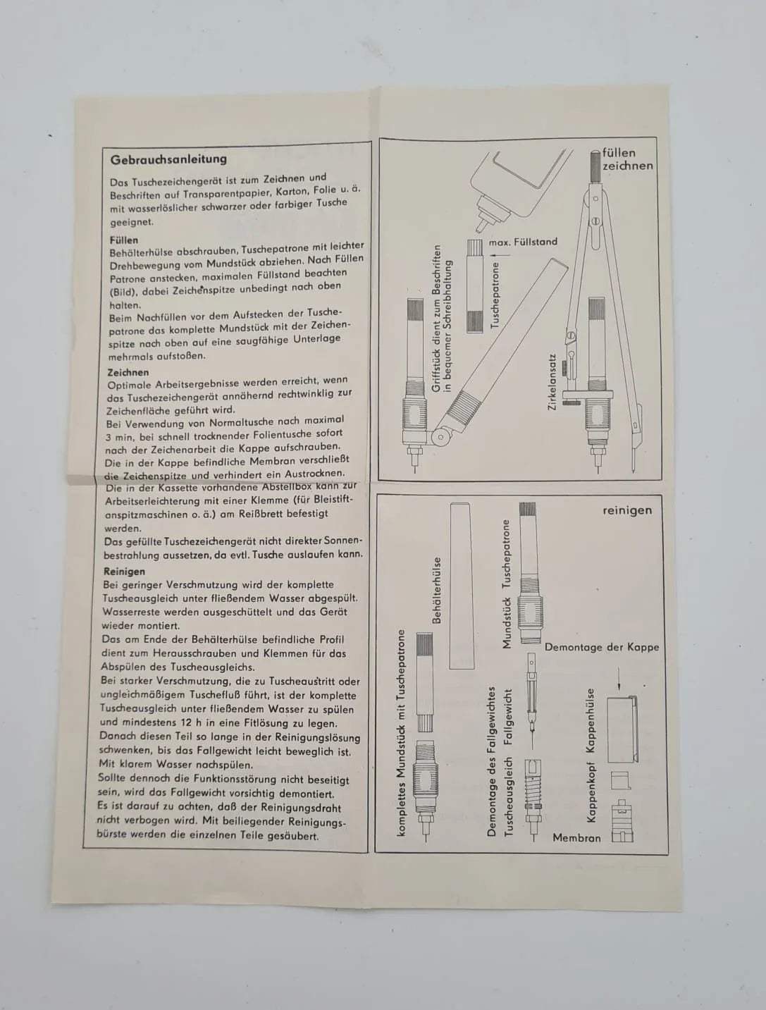 DDR Tuschezeichengerät lin's 9 Plus markant, Zeichengeräte