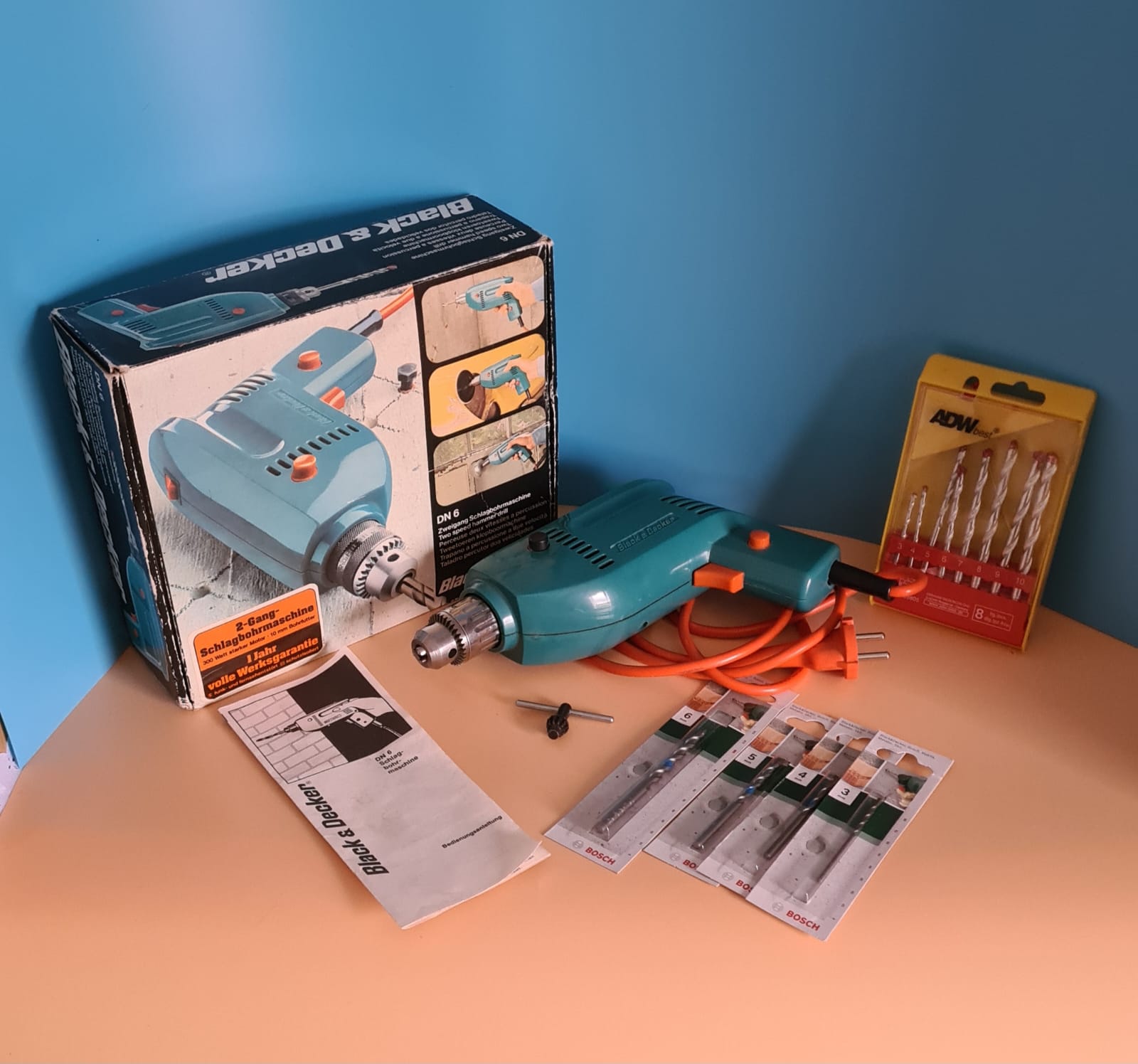 Bohrmaschine Black und Decker DN6 2-Gang Schlagbohrmaschine 350 watt