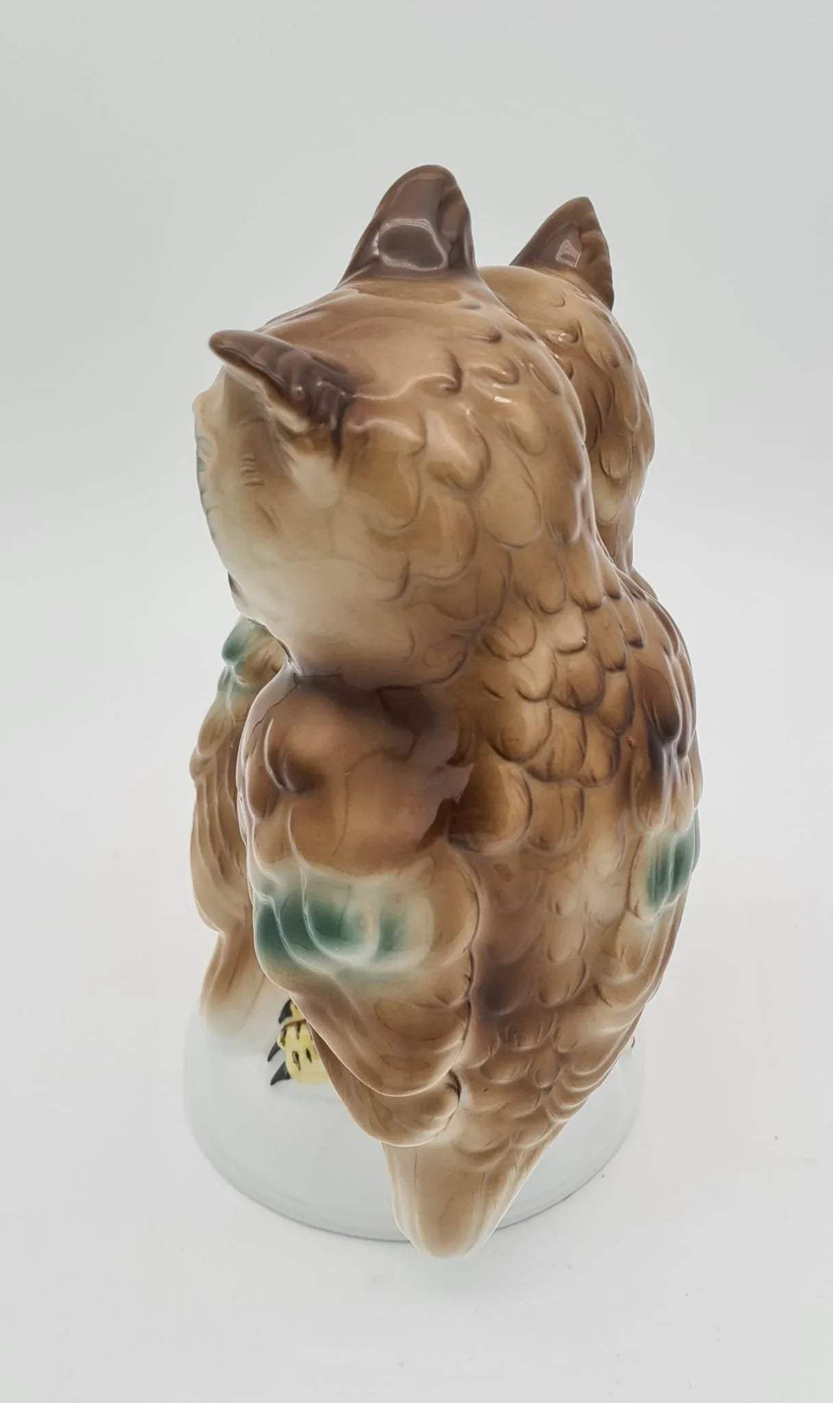 Porzellanfigur Eulen Gräfenthal / Sitzendorf, Eulenfigur aus Porzellan