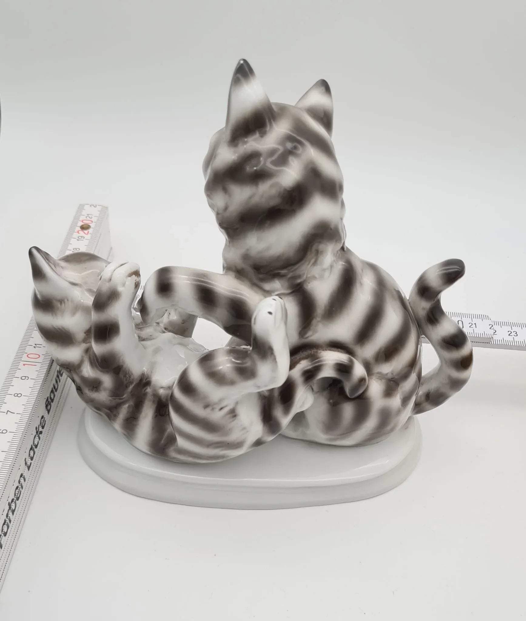 Porzellanfigur Katzen Gräfenthal C. Scheidig, Katzenfigur aus Porzellan