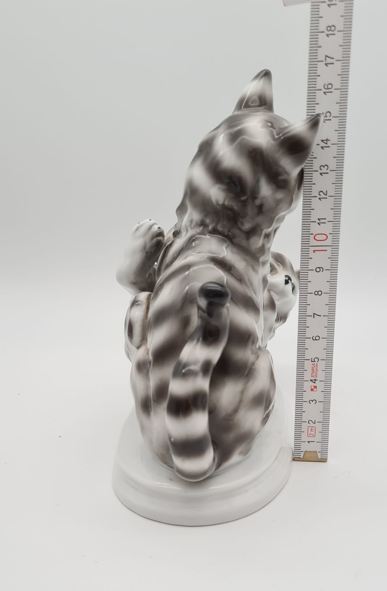 Porzellanfigur Katzen Gräfenthal C. Scheidig, Katzenfigur aus Porzellan