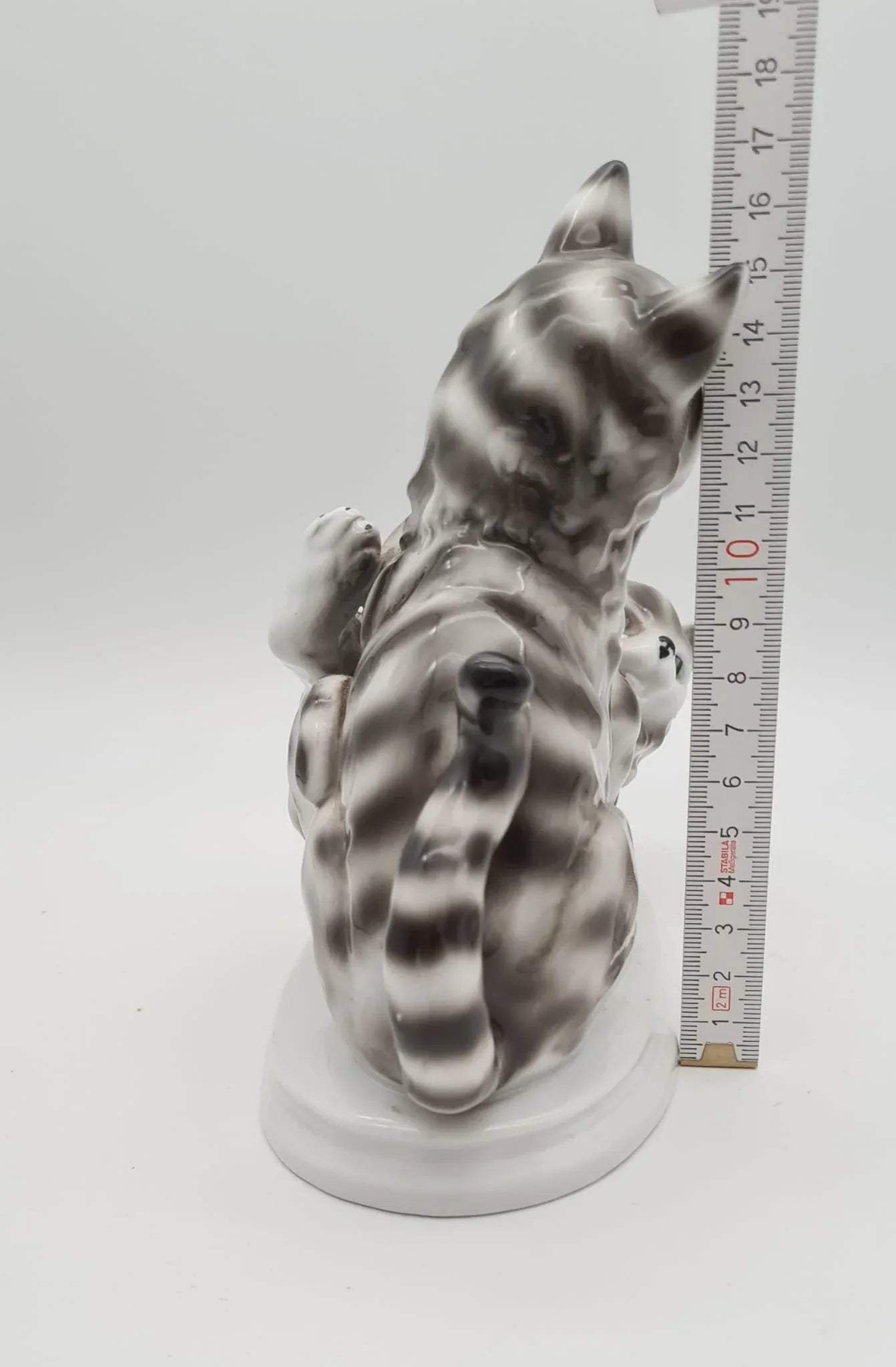 Porzellanfigur Katzen Gräfenthal C. Scheidig, Katzenfigur aus Porzellan