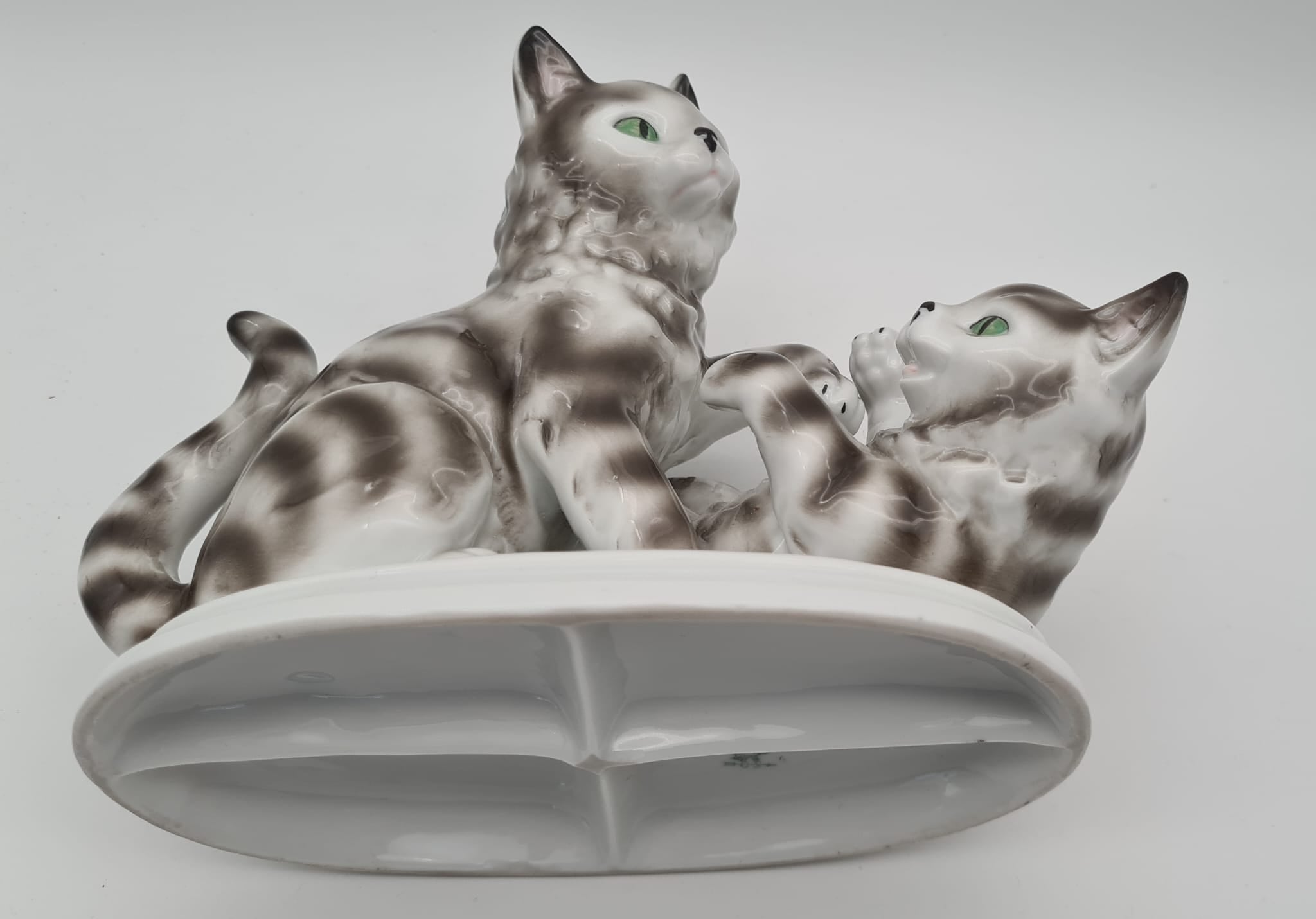 Porzellanfigur Katzen Gräfenthal C. Scheidig, Katzenfigur aus Porzellan