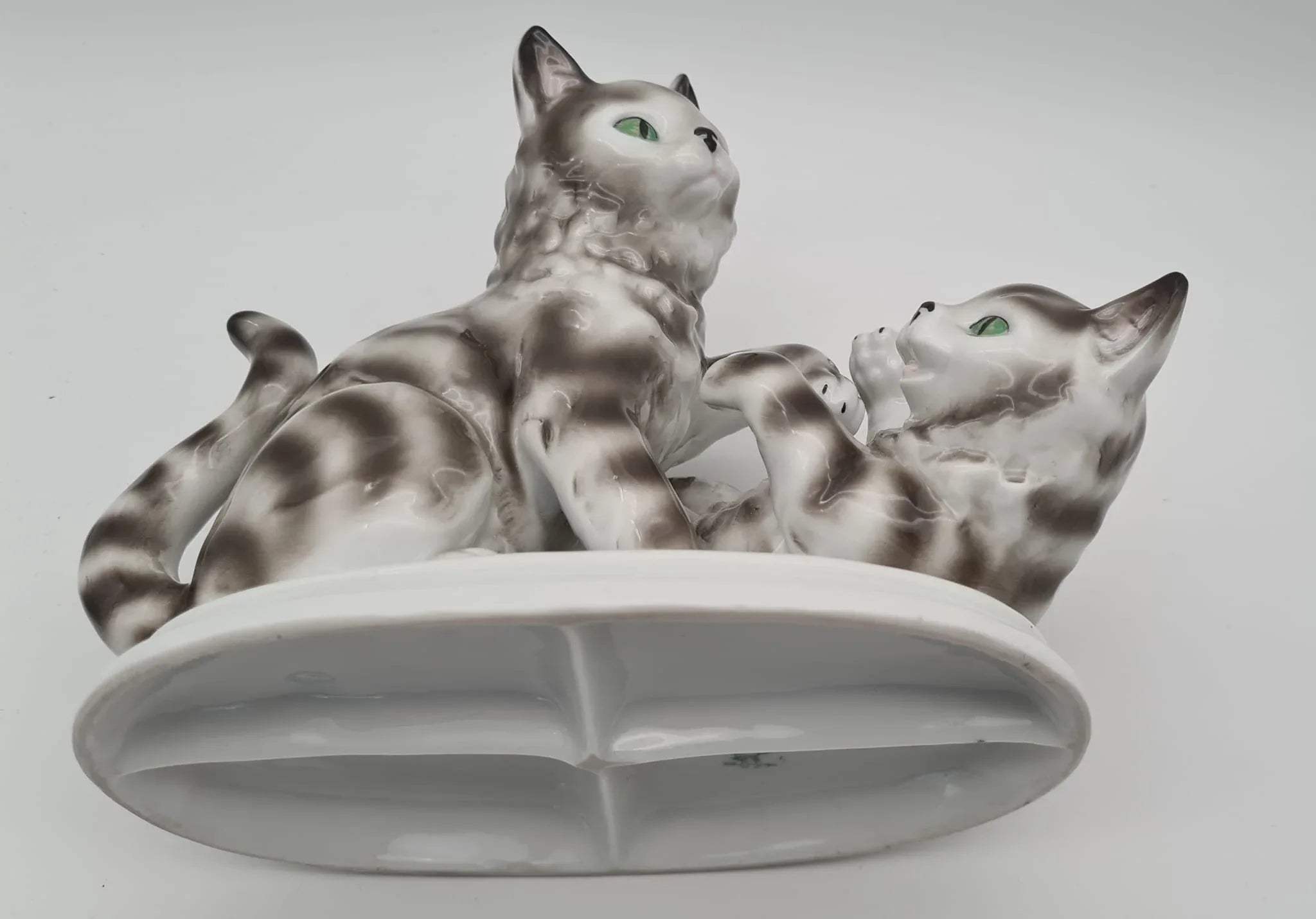 Porzellanfigur Katzen Gräfenthal C. Scheidig, Katzenfigur aus Porzellan