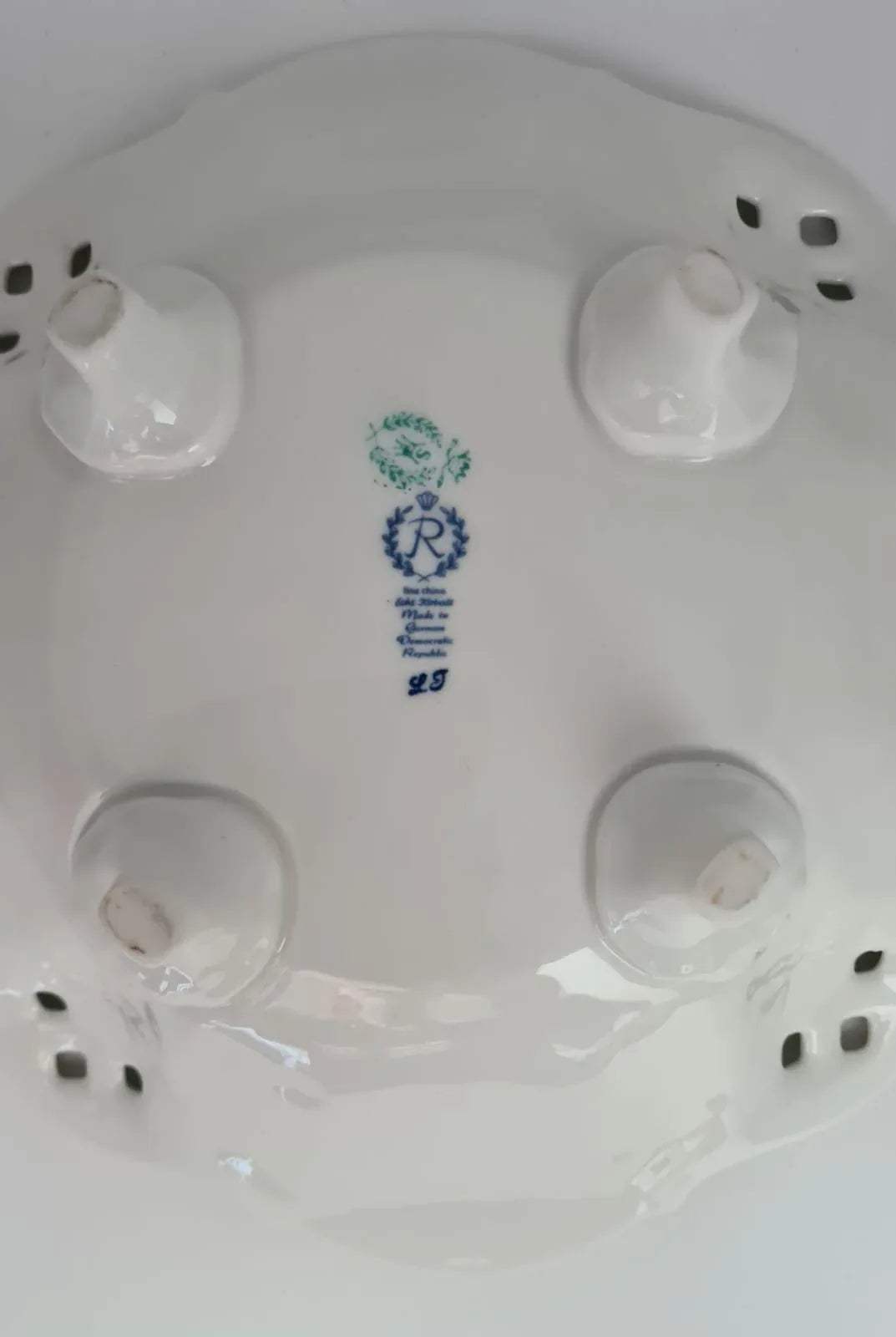 Prunkschale Reichenbacher Porzellan Fine China GDR Kobaltblau vergoldet, Schale, Obstschale