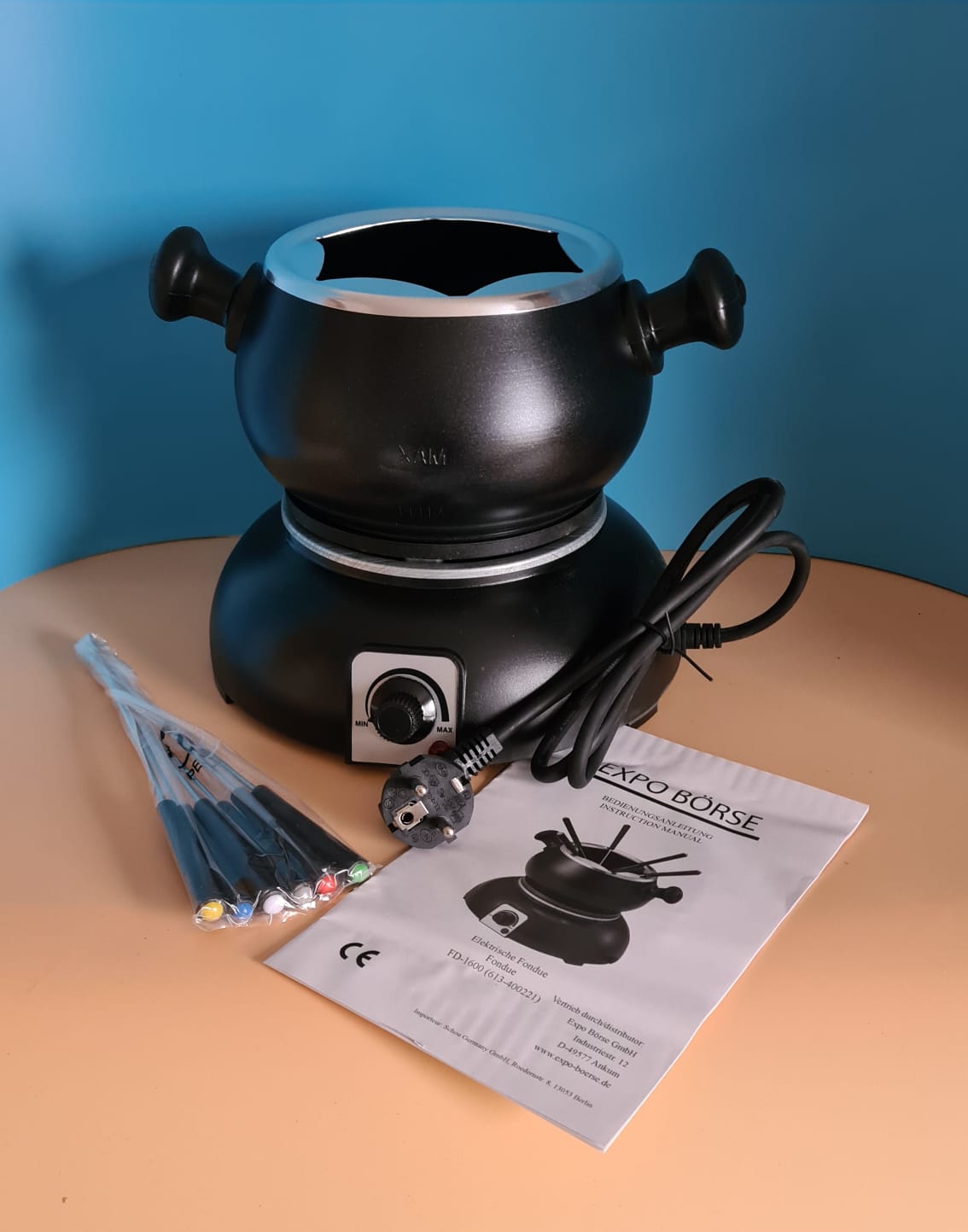 NEU: Elektrofondue 6er-Set DESKI, Fondue unbenutzt OVP Expo Börse