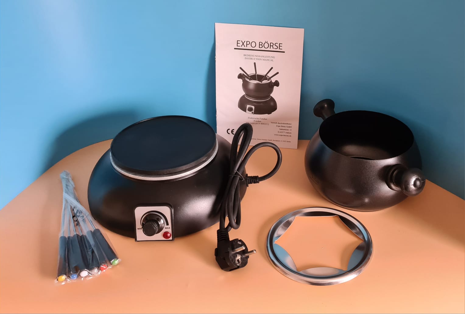 NEU: Elektrofondue 6er-Set DESKI, Fondue unbenutzt OVP Expo Börse