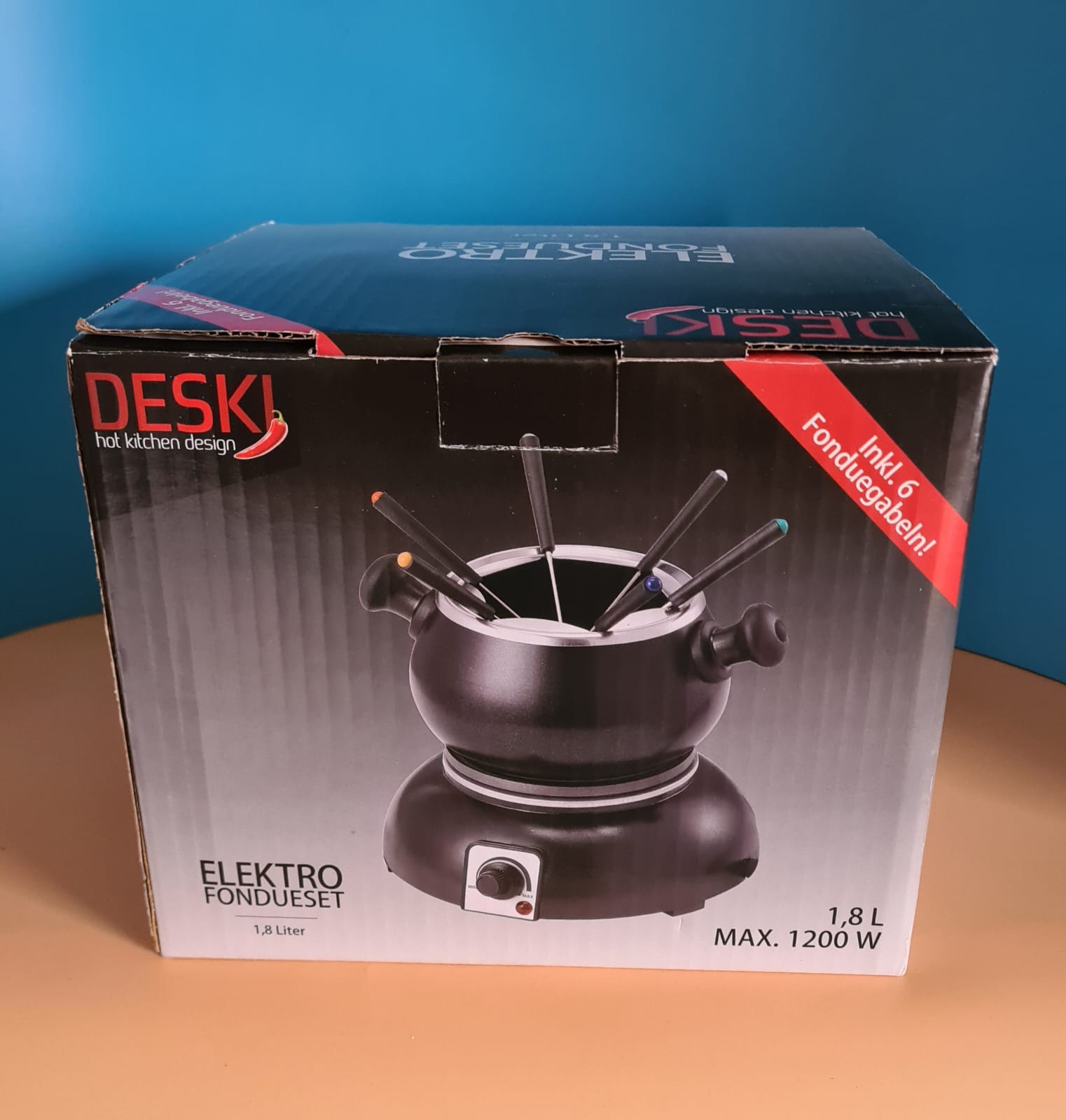 NEU: Elektrofondue 6er-Set DESKI, Fondue unbenutzt OVP Expo Börse