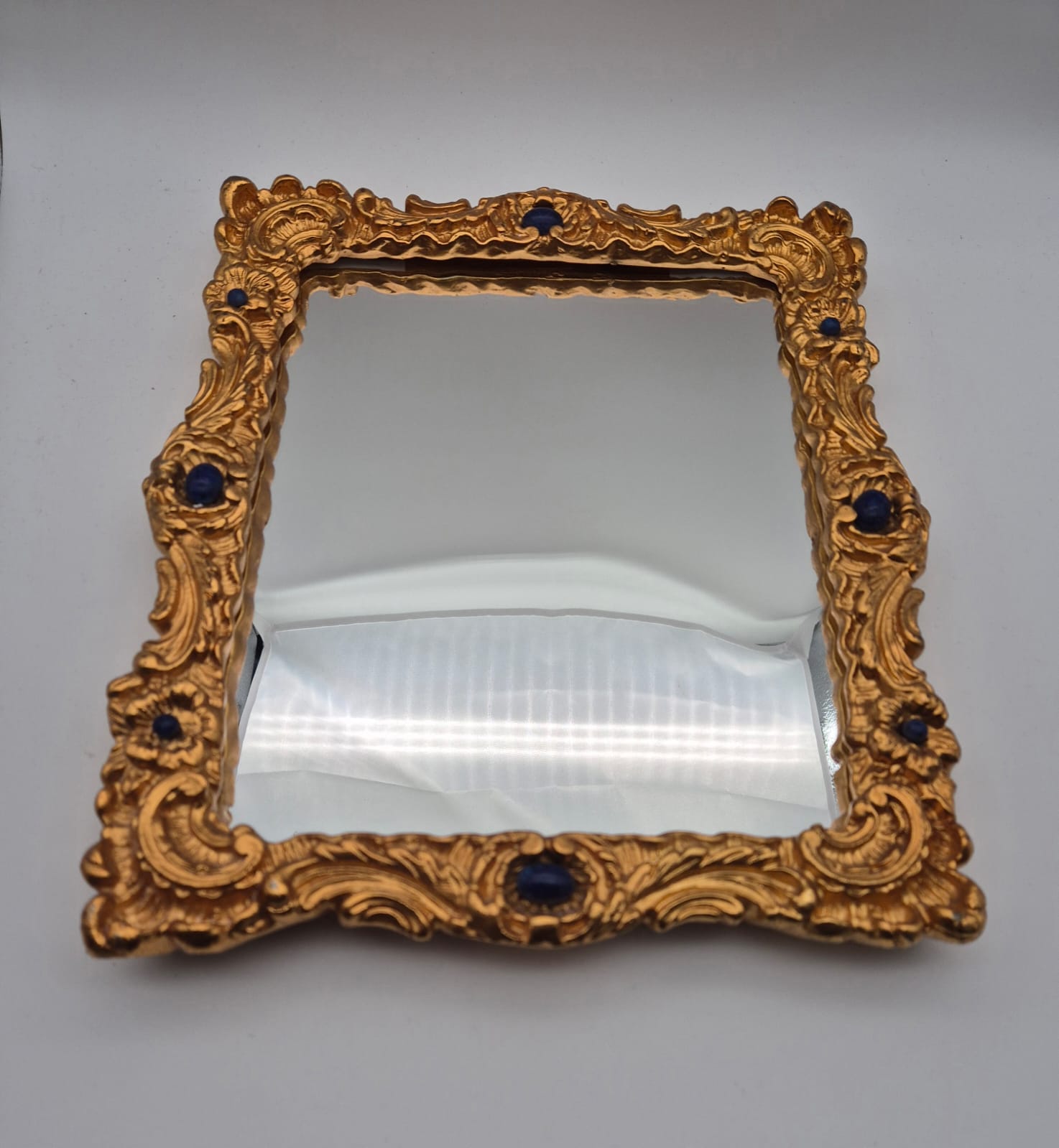 Kleiner Spiegel, Schminkspiegel mit Holzrahmen, Badspiegel