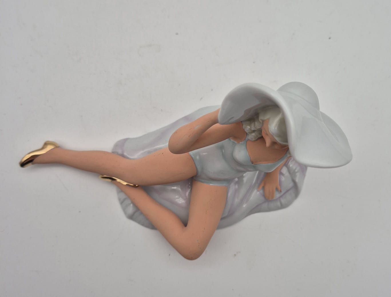 Porzellanfigur Frau im Badeanzug mit Hut Wagner & Apel