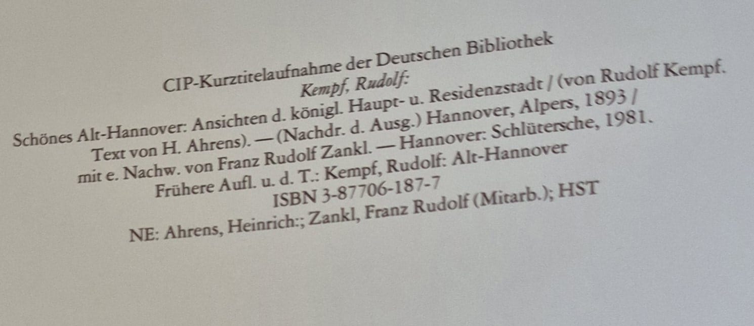 Buch: Schönes Alt-Hannover von Rudolf Kempf