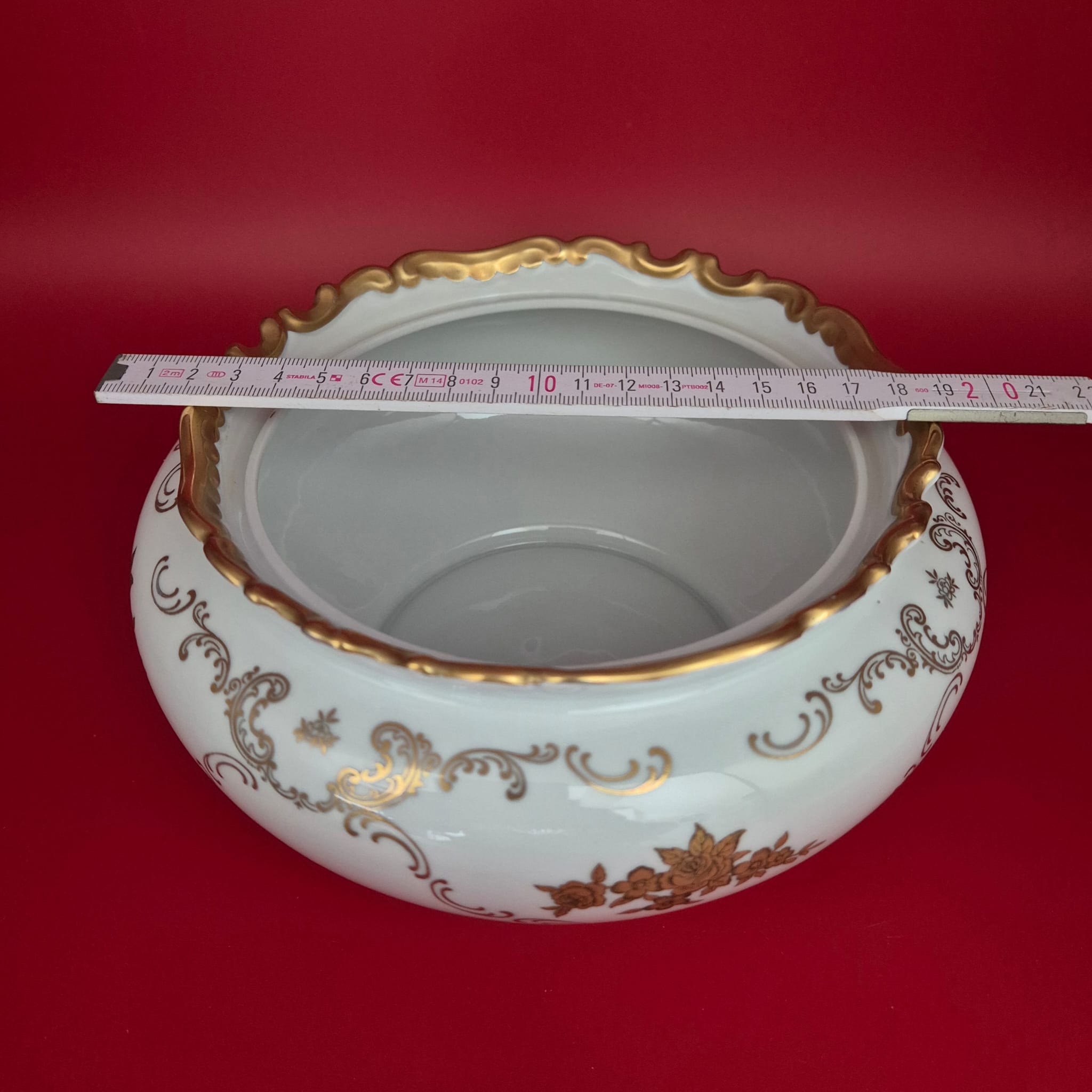 Reichenbacher Porzellan Deckeldose, Bonboniere vergoldet