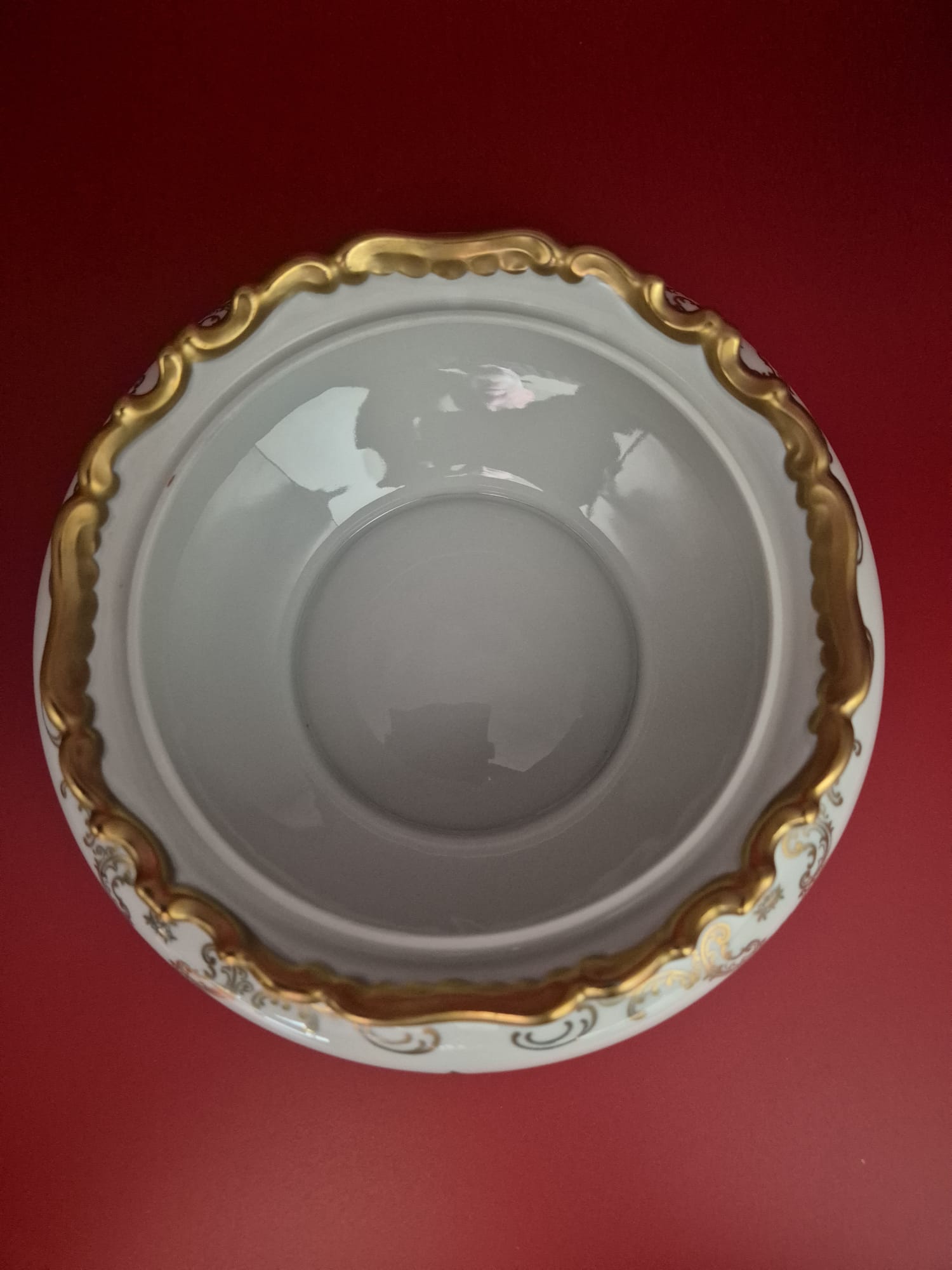 Reichenbacher Porzellan Deckeldose, Bonboniere vergoldet